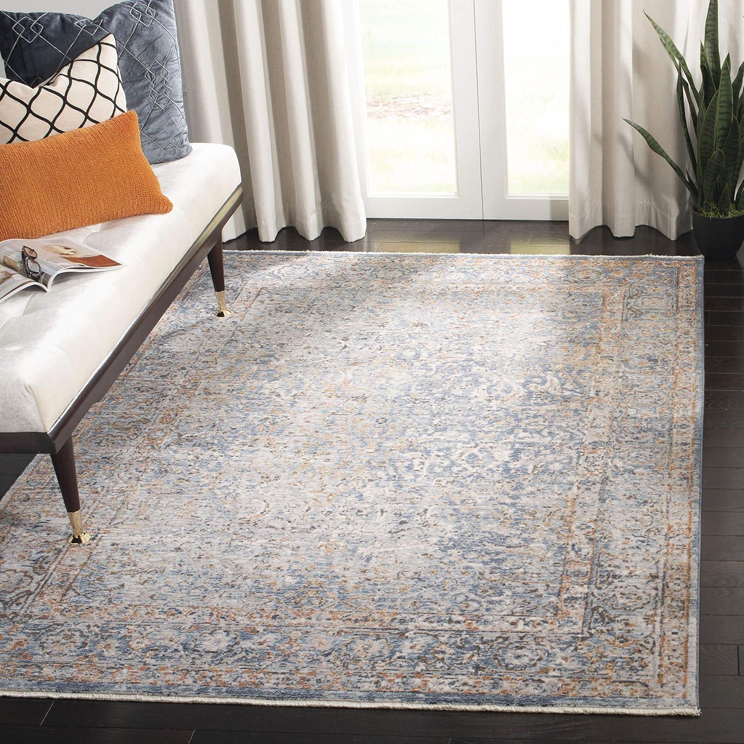 Montgomery Dreamy Blue Rectangular 4' x 6' Easy-Care Area Rug