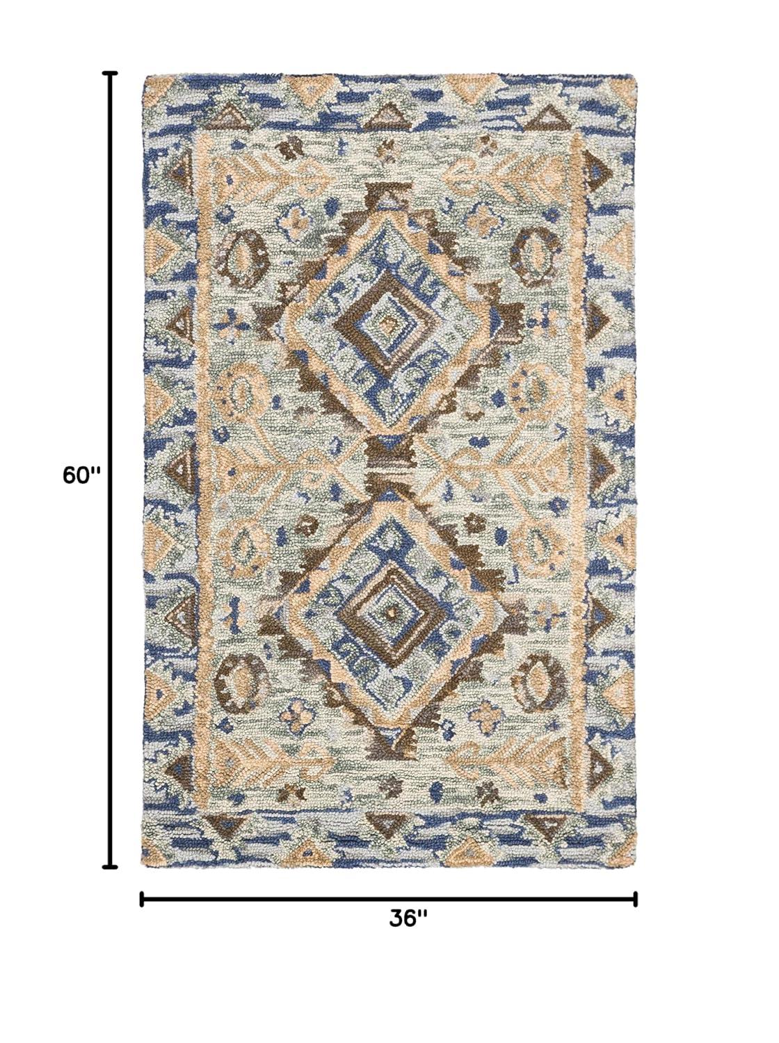 Aspen APN504 Hand Tufted Accent Rug - Blue/Beige - 3'x5' - Safavieh.
