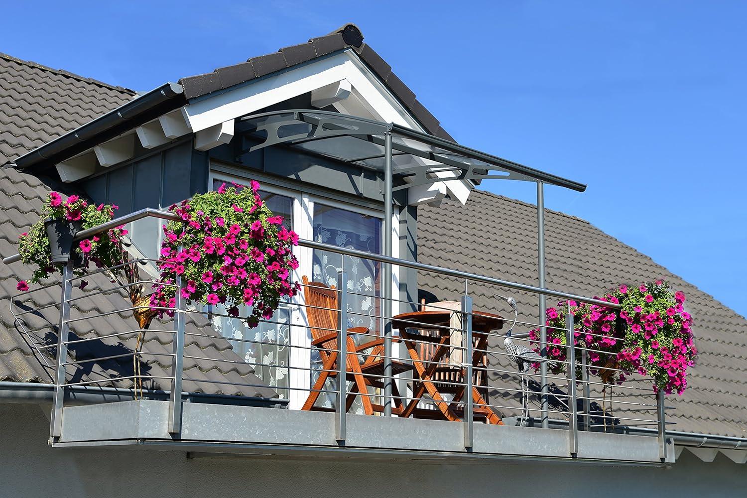 Canopia Palram - Canopia Vega 79.7'' W x 96.3'' D Acrylic Glass Gray Cover Stationary Patio Awning & Reviews | Wayfair