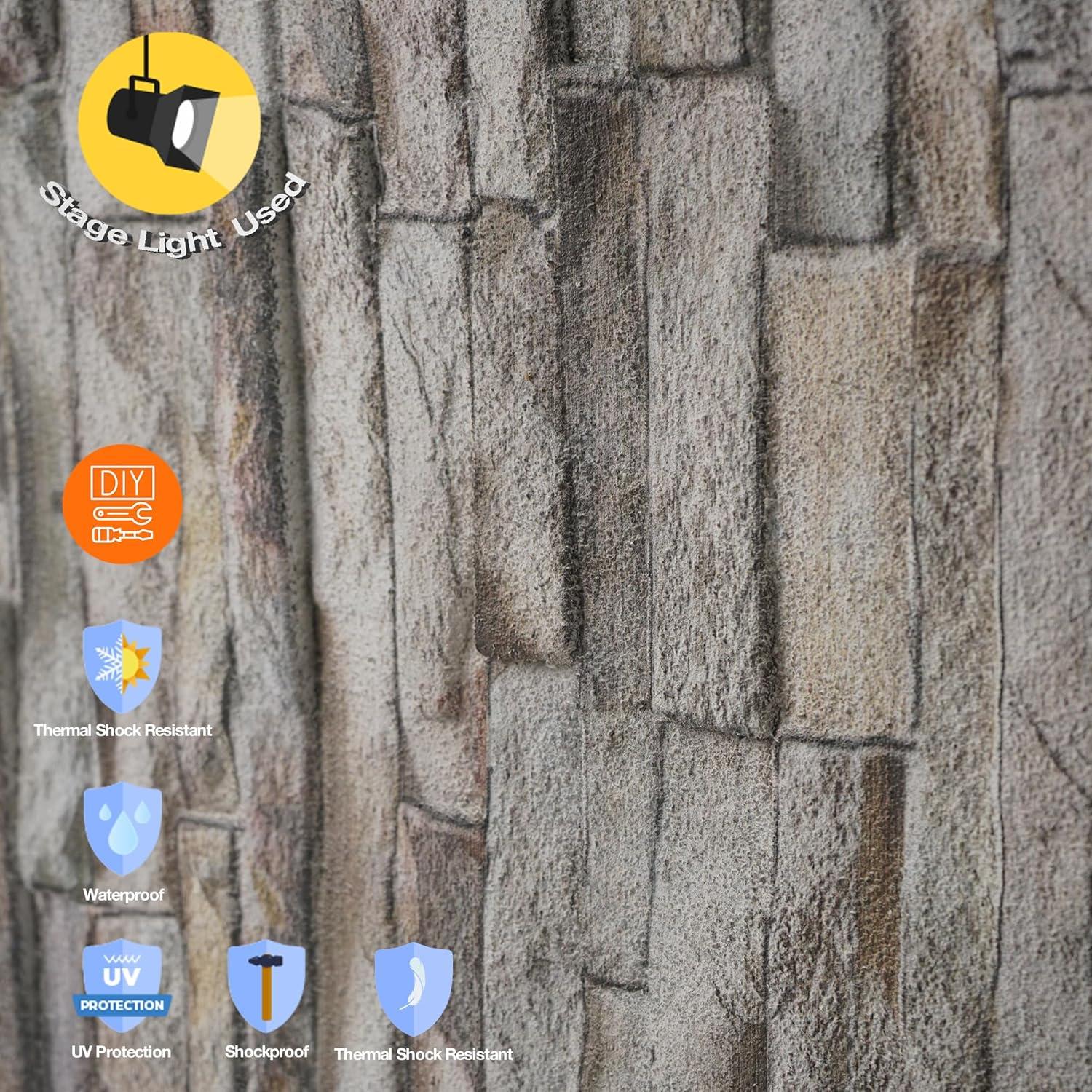 UPP Ultimate Premium Products 3D Brick Effect Wall Panels - Lightweight Styrofoam - Set of 9 Large Panels (20"x40") Covers 48 sq ft - Apply with Wall Adhesive - DIY Home Wall Cladding