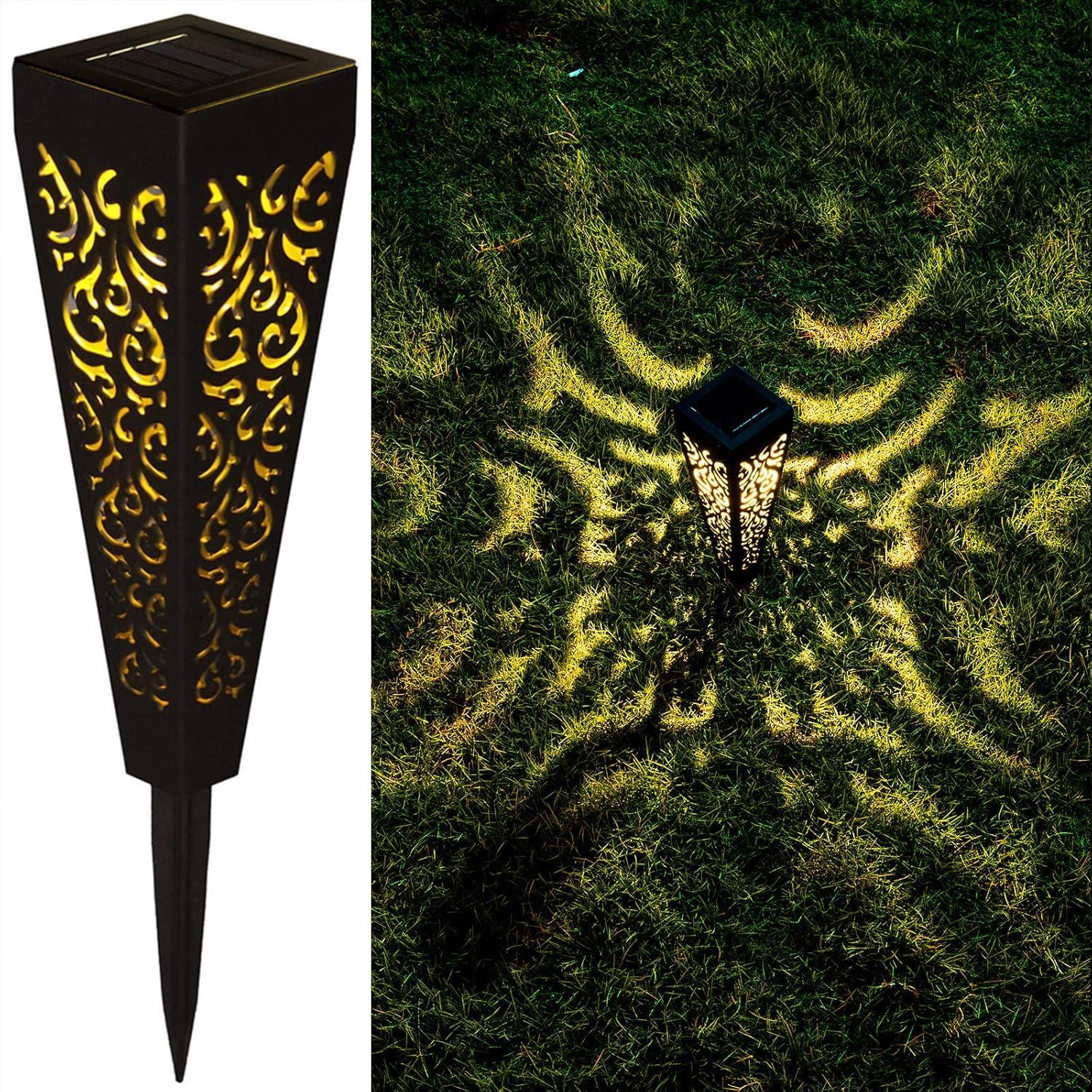 6Pcs Solar Pathway Garden Lights Outdoor Decorative Stakes, Waterproof LED Landscape Lighting for Lawn, Walkway, Patio, Yard (8 Lumens)