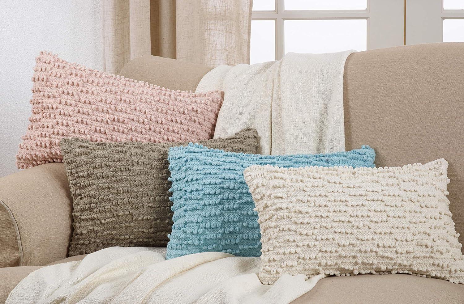 Saro Theo Collection Ruffled Cotton Throw Pillow