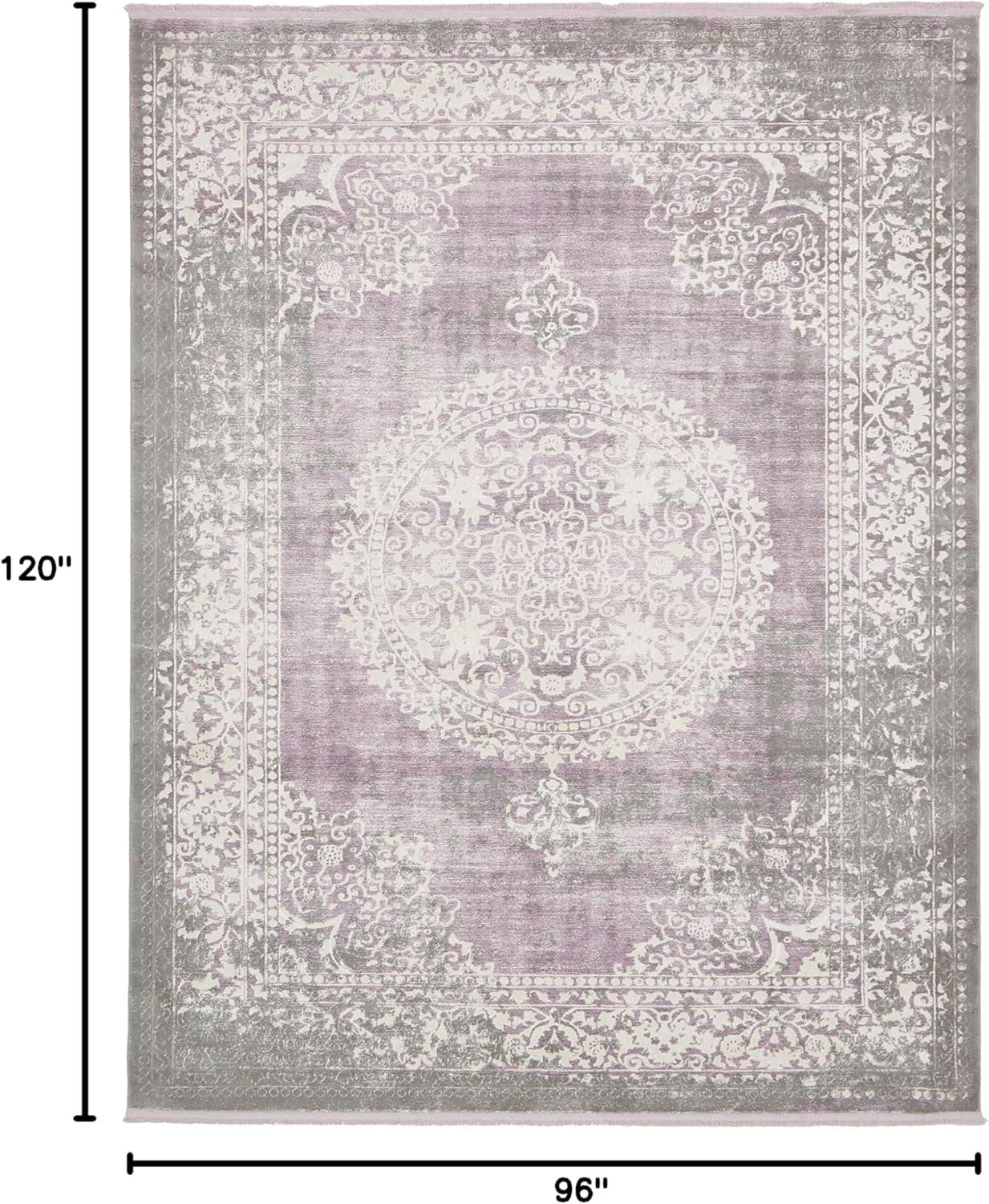 Unique Loom New Classical Collection Area Rug - Olwen (8' x 10' Rectangle Purple/Gray)