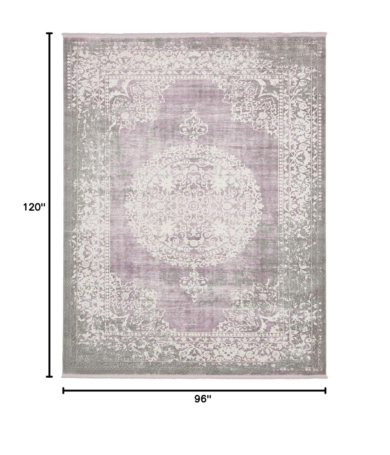 Unique Loom New Classical Collection Area Rug - Olwen (8' x 10' Rectangle Purple/Gray)