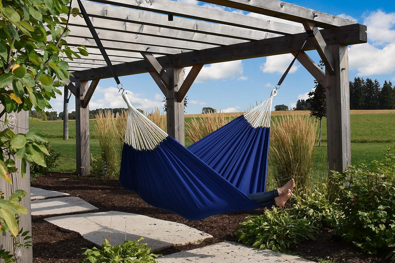 Vivere Brazilian Double Polyester Hammock - Blue Color