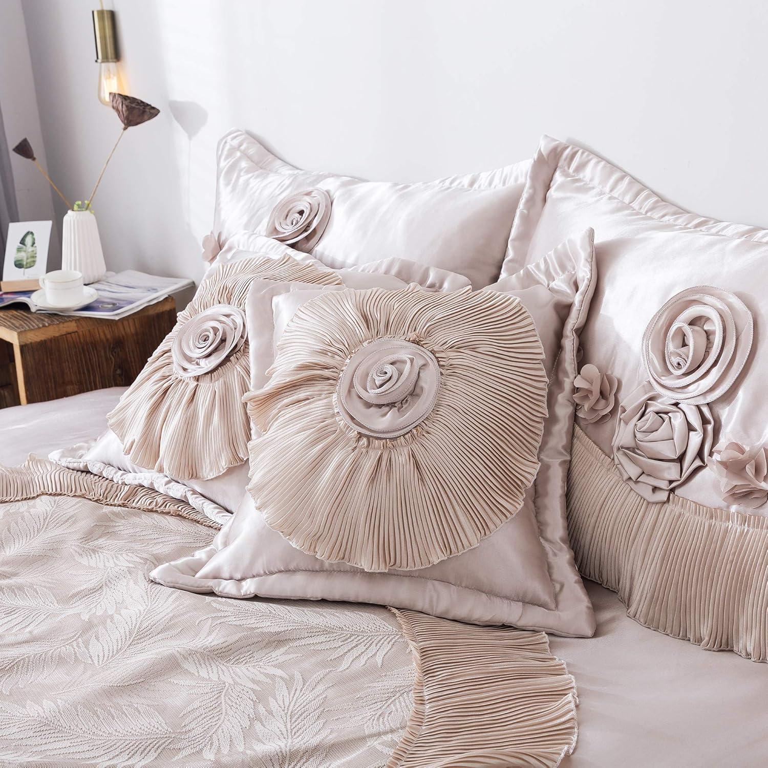 Tache Home Fashion Ferndale Modern & Contemporary Satin Floral Comforter Set