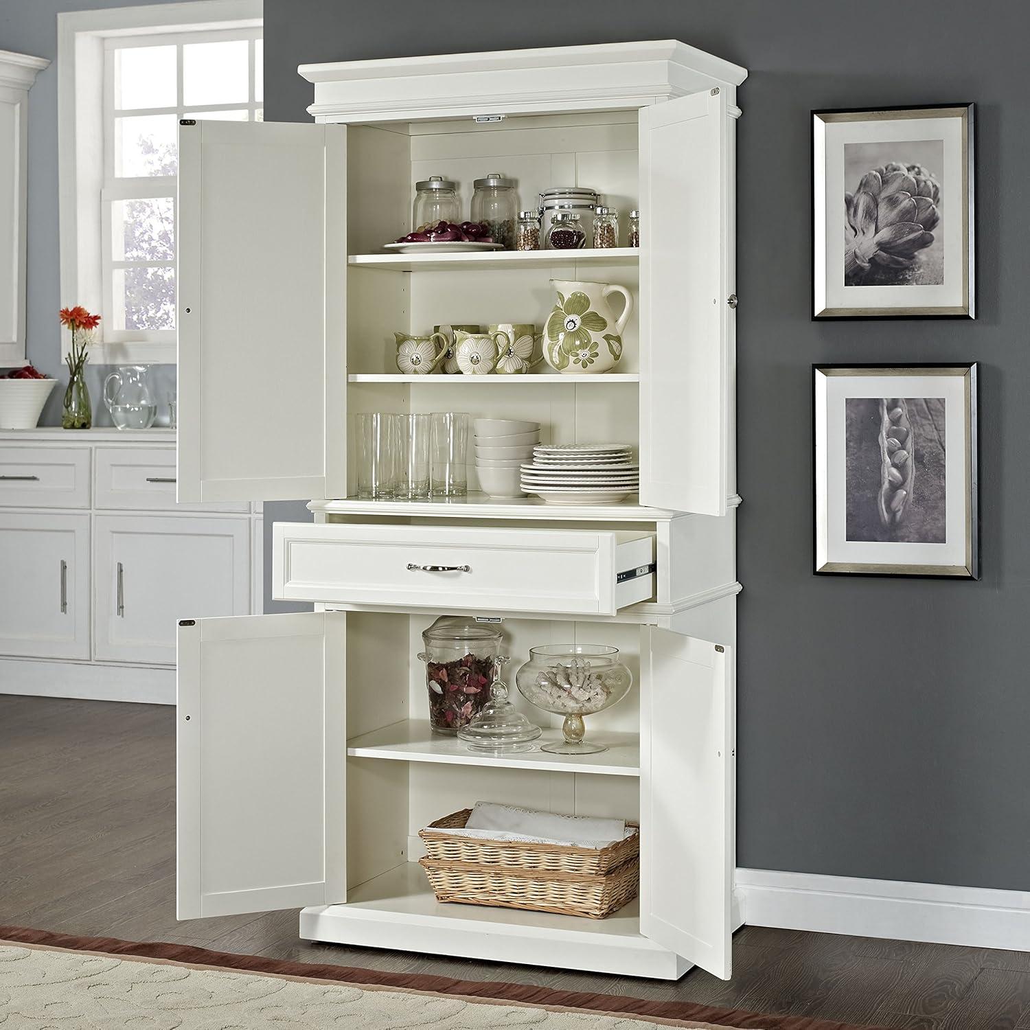 Parsons Pantry Storage Wood/Mahogany - Crosley: Adjustable Shelving, Drawer, Traditional Style