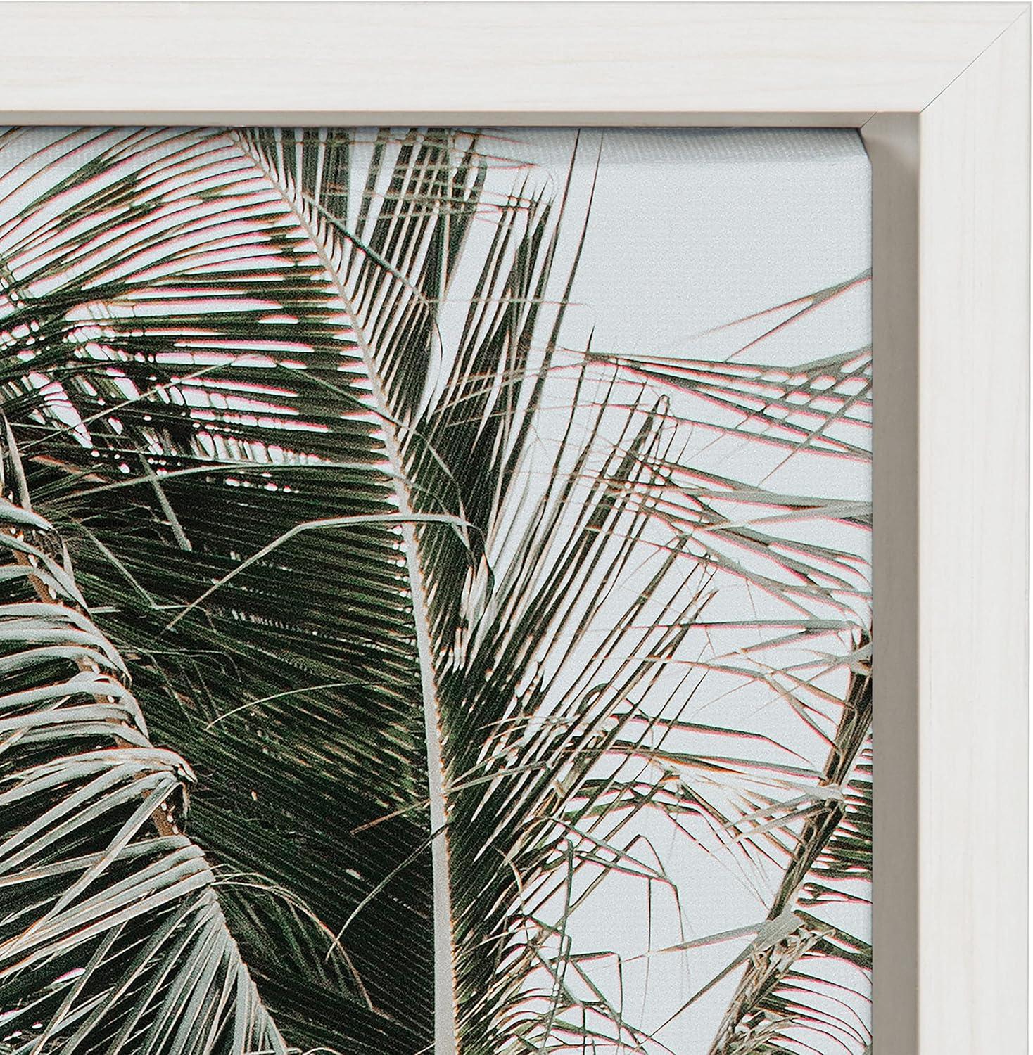Kate and Laurel Sylvie Palm Trees Framed Canvas by Alicia Abla, 23x33, White