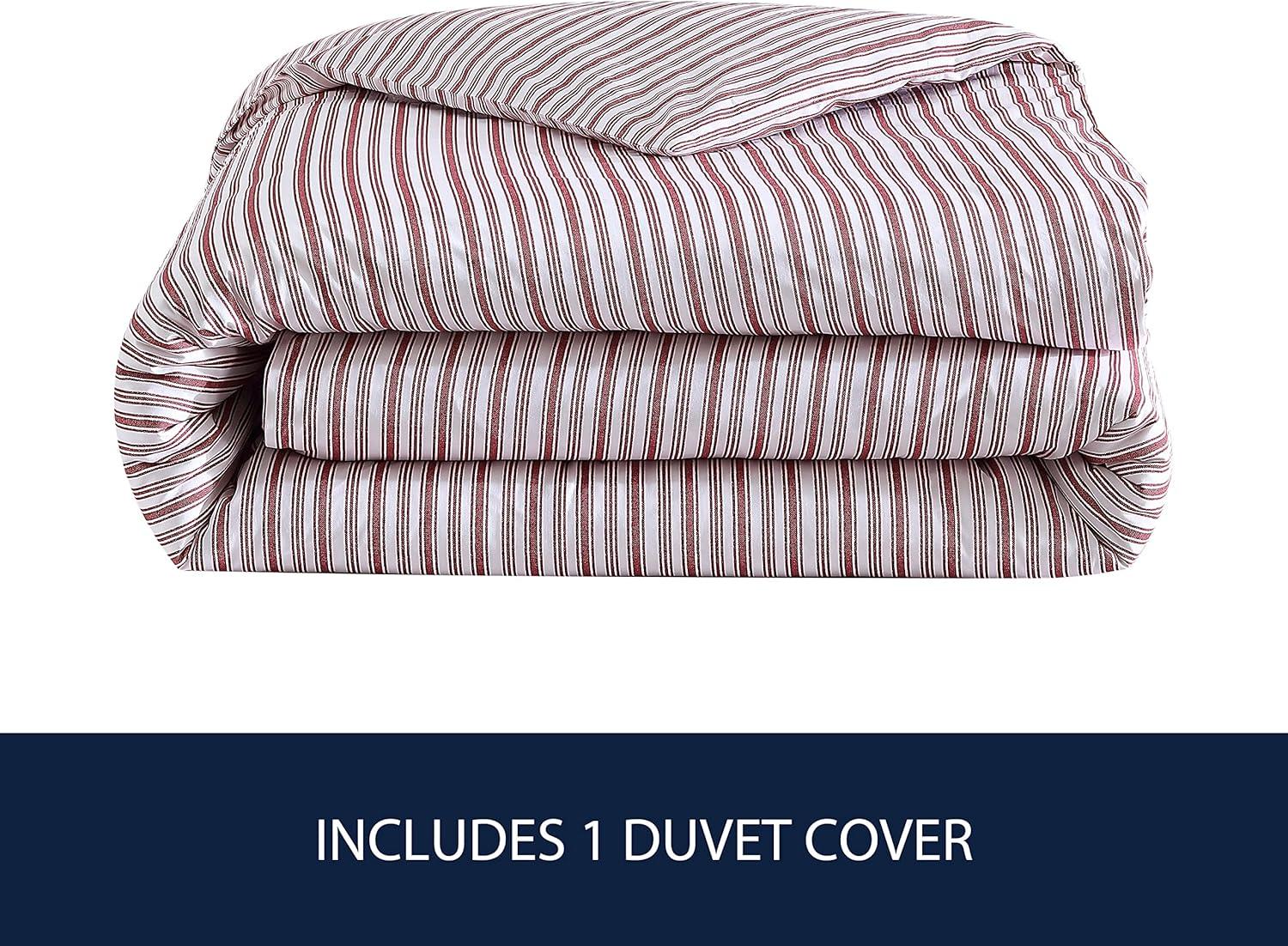 Nautica Coleridge Stripe Charcoal Cotton Percale Duvet Cover