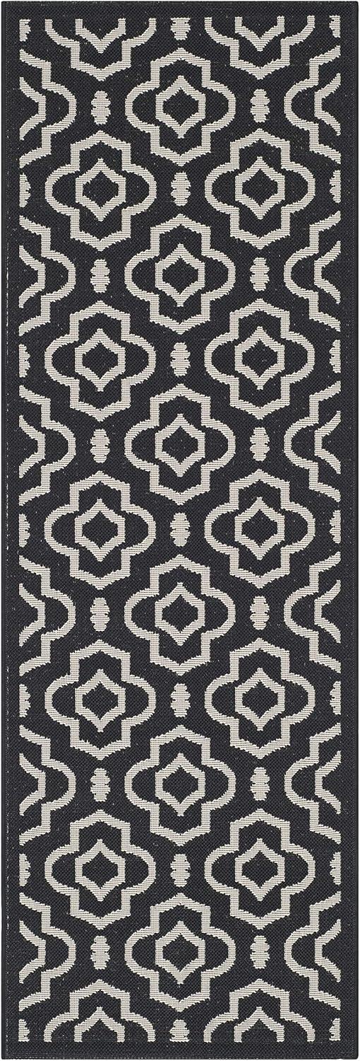 Safavieh Courtyard Alexa Geometric Indoor/Outdoor Area Rug, 2'7" x 5', Black/Beige