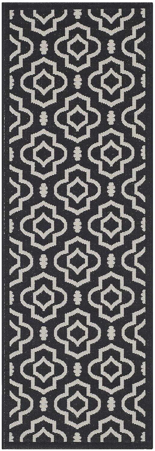 Safavieh Courtyard Alexa Geometric Indoor/Outdoor Area Rug, 2'7" x 5', Black/Beige