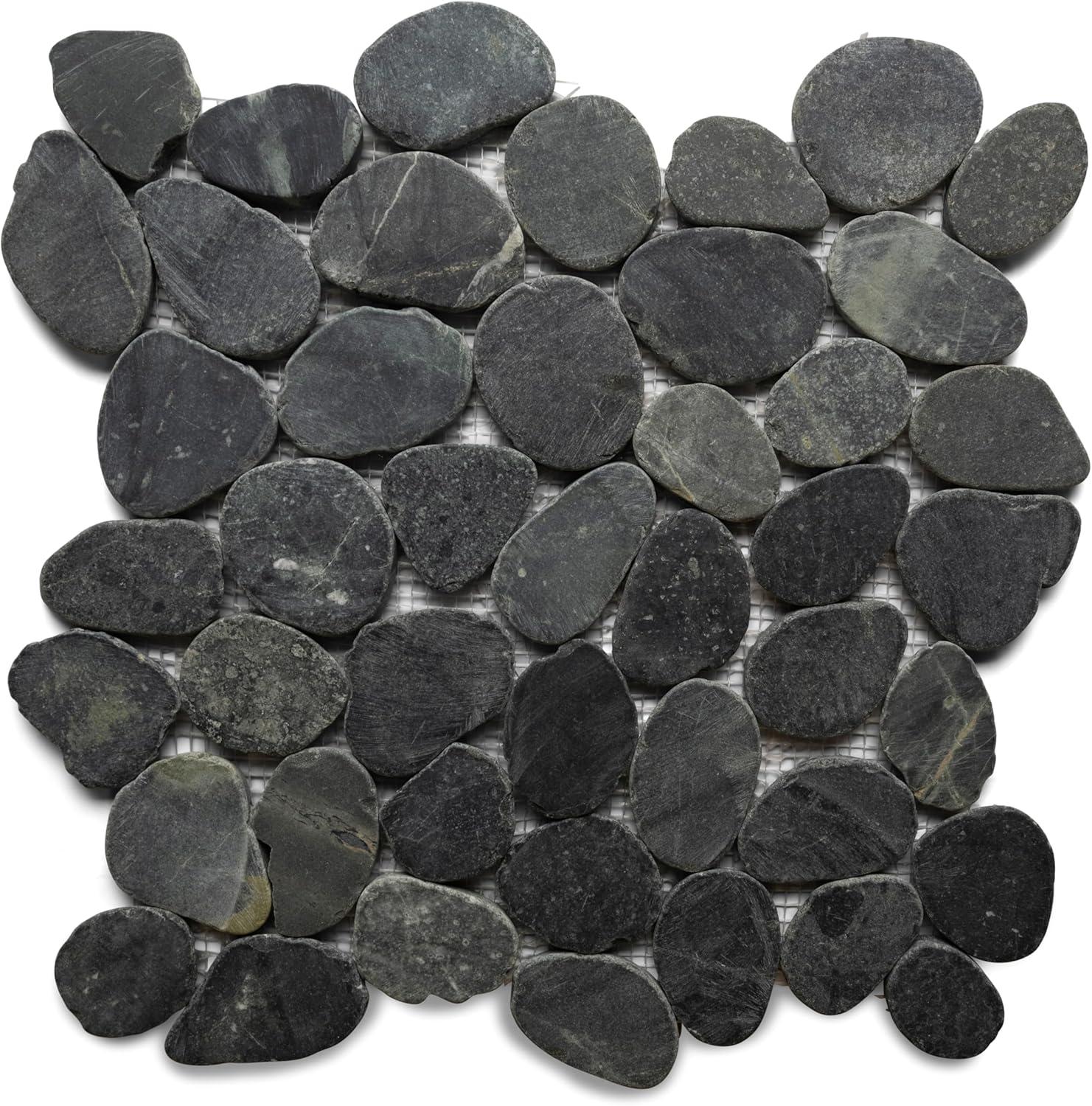Congo Random Sized Natural Stone Mosaic Tile in Black