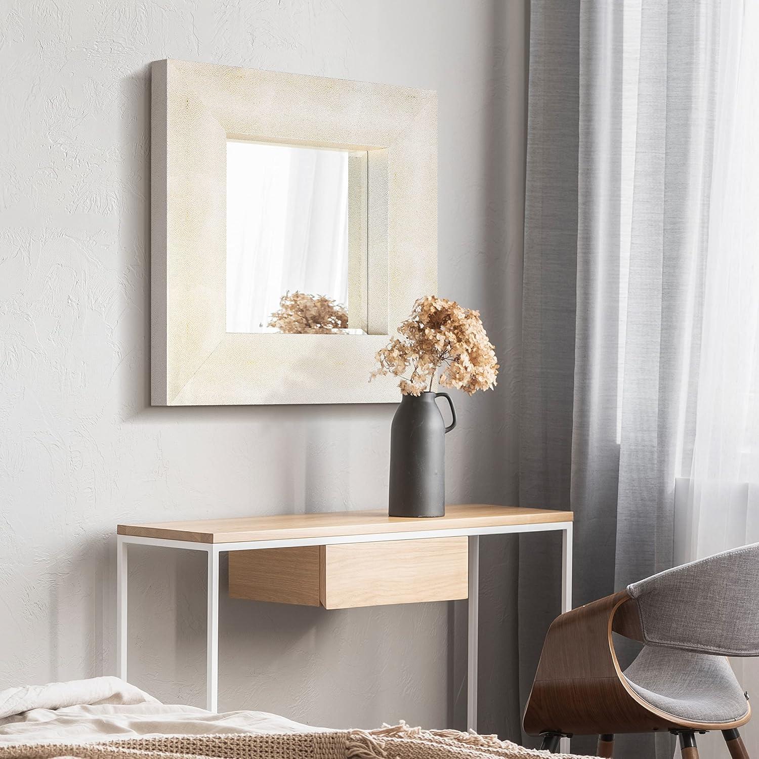 Empire Art Direct Square Leather Mirror