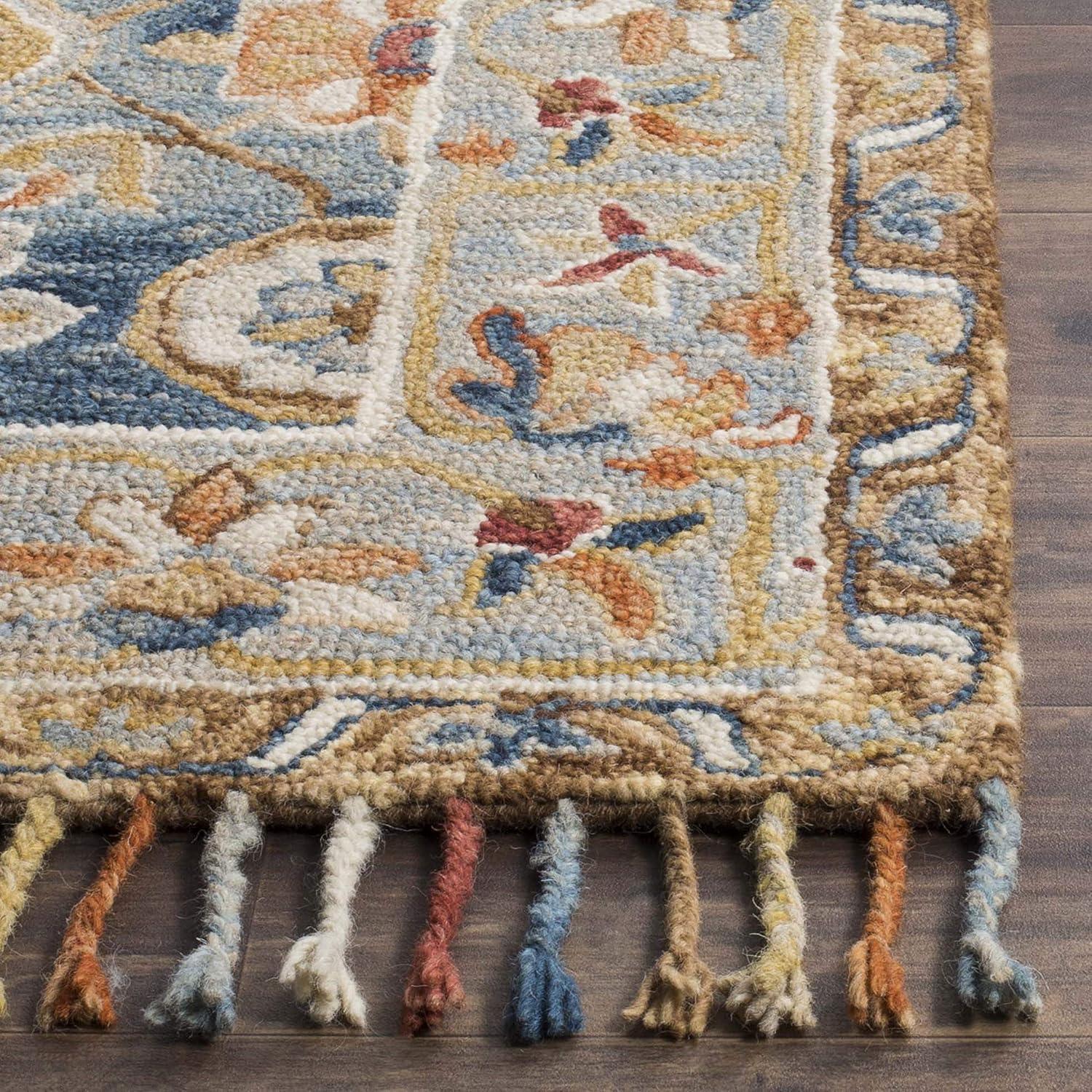 Aspen APN110 Hand Tufted Area Rug - Grey/Navy - 5'x8' - Safavieh.