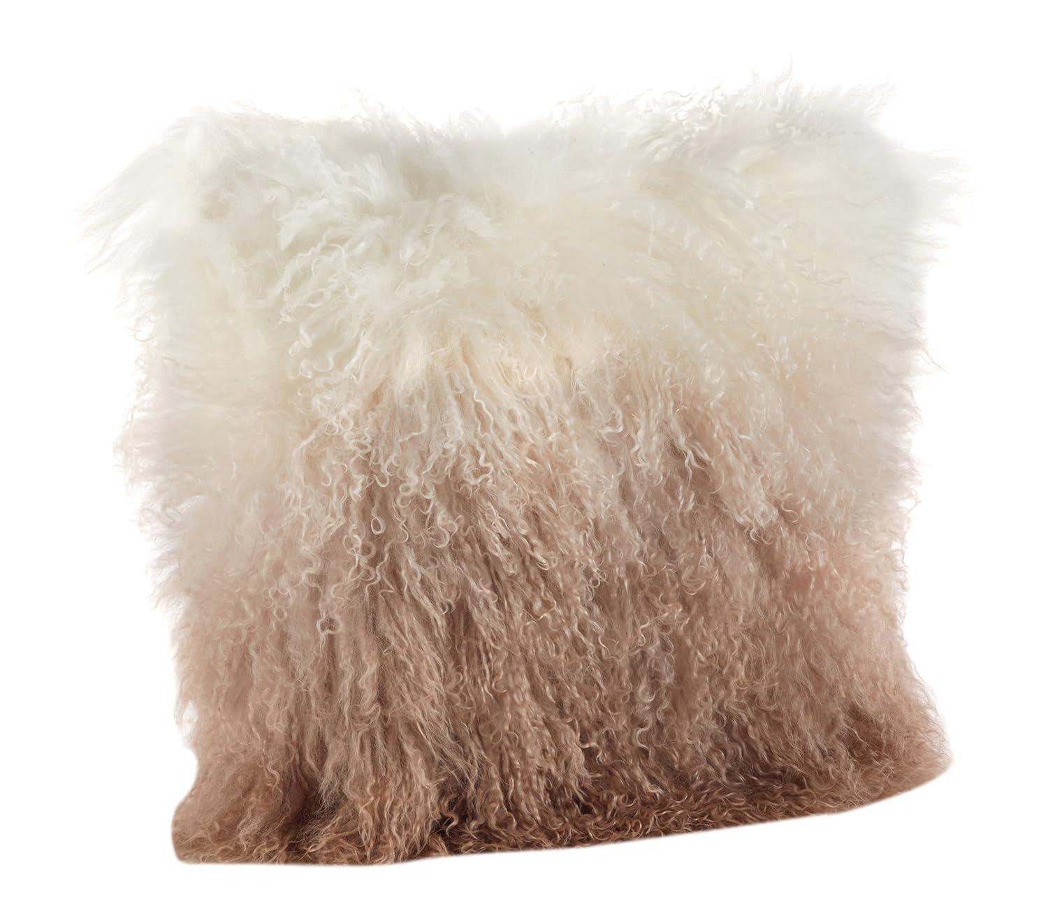 Saro Mongolian Lamb Pillows Abstract Throw Pillow