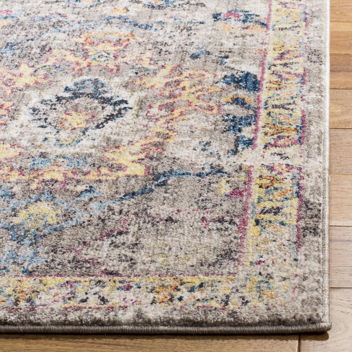 Bristol BTL347 Power Loomed Indoor Runner Rug - Grey/Blue - 2'3"x8' - Safavieh