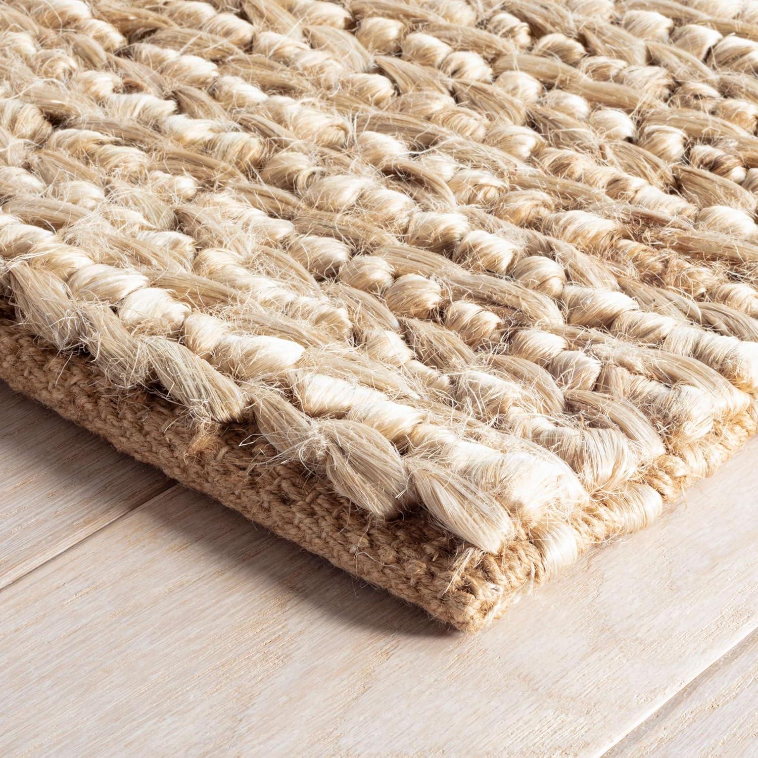 Bleached Oak Hand-Braided Cotton Jute 2' x 3' Rug