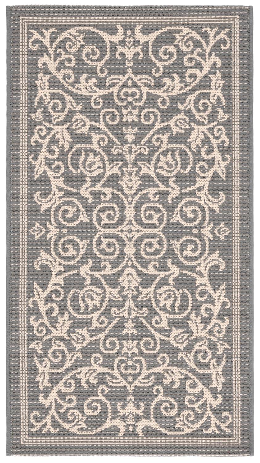 Courtyard CY2098 Power Loomed Indoor and Outdoor Accent Rug - Grey/Natural - 2'x3'7" - Safavieh