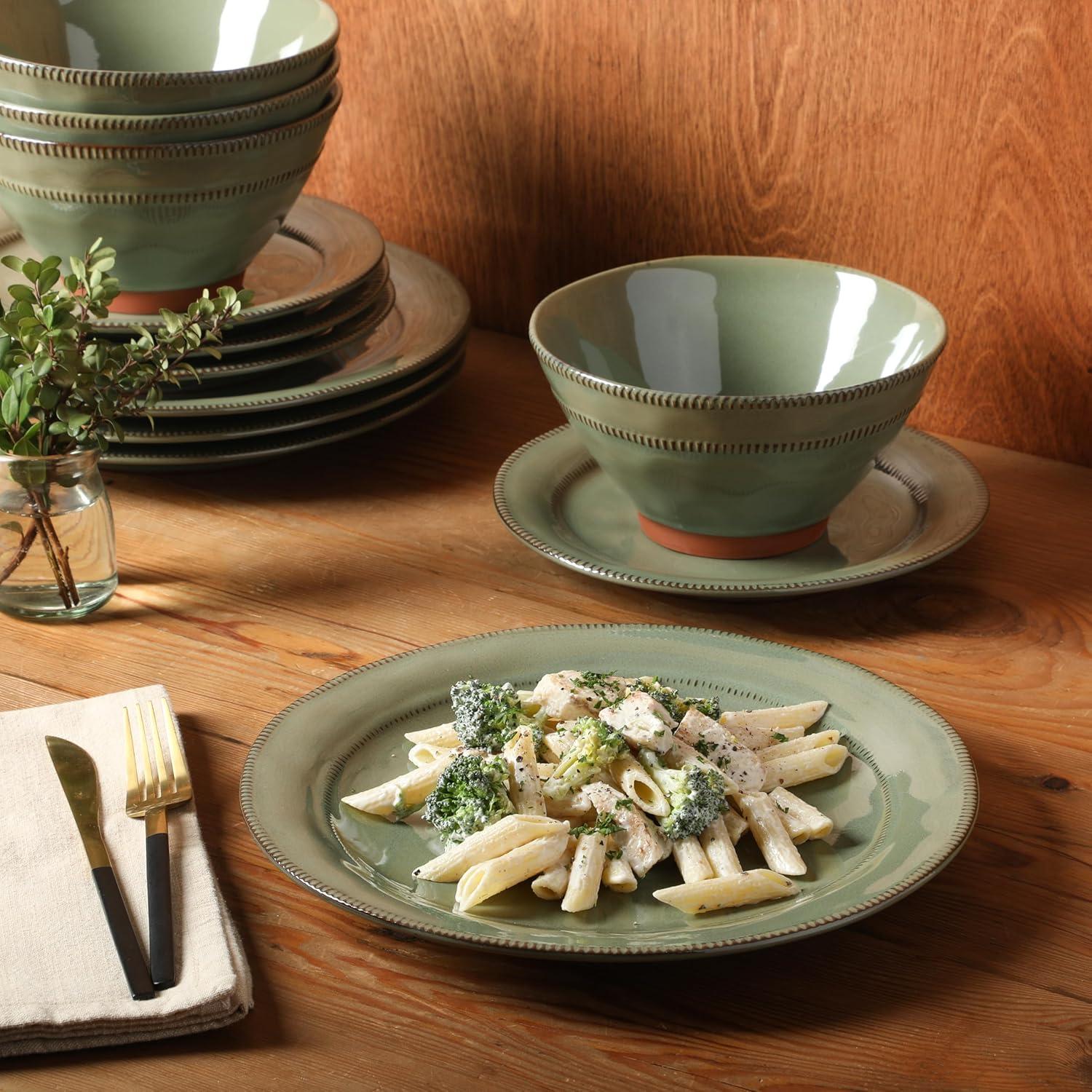 ECLANK 12 Piece Stoneware Dinnerware Set - Service for 4