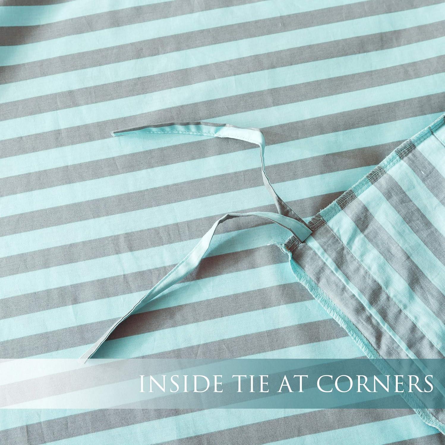 ANNA.Z HOME & DESIGN 3Pc Reversible Cotton Duvet Cover Set. 100% Cotton Percale Fabric. Pre-Washed Soft. Machine Washable.