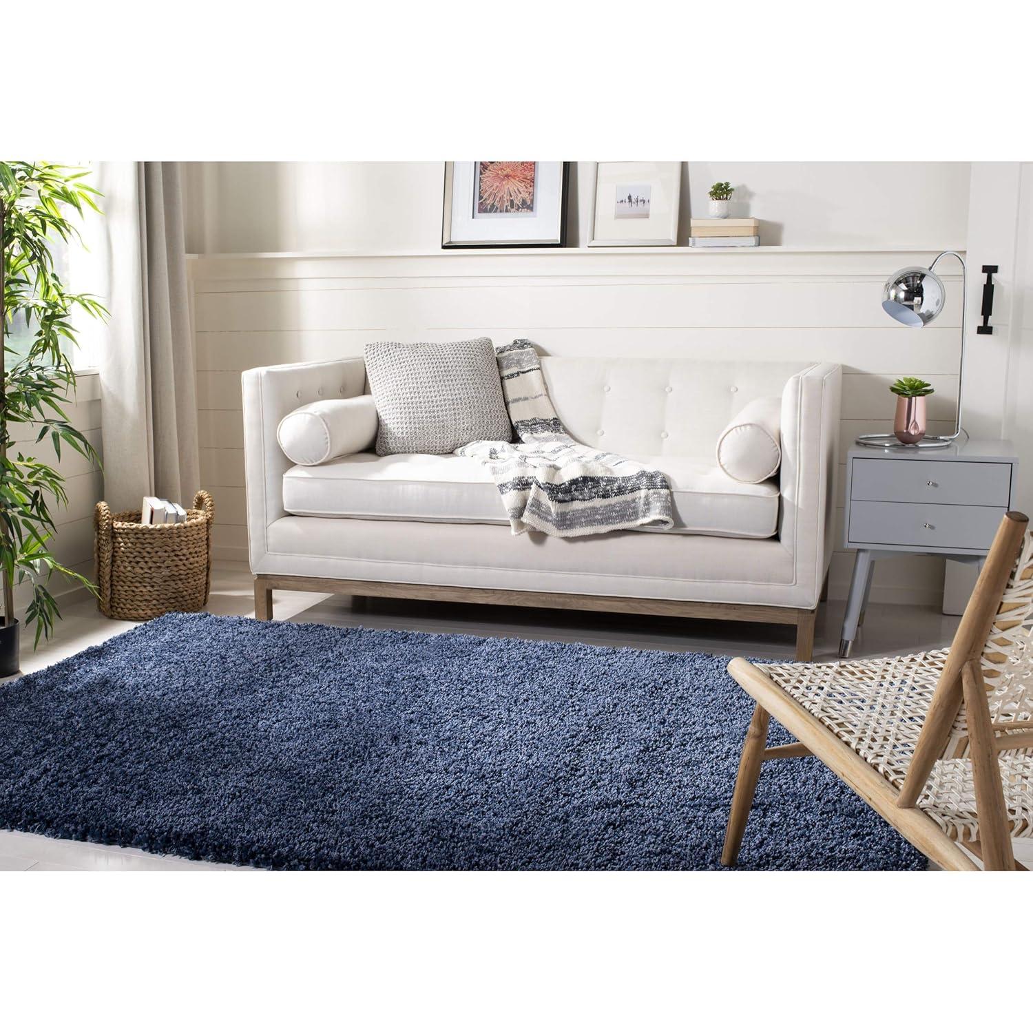 California Shag SG151 Power Loomed Indoor Area Rug - Navy - 9'x12' - Safavieh