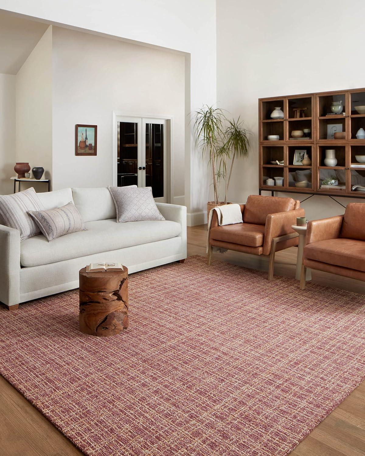 Chris Loves Julia x Loloi Polly Checkered Berry/Natural Area Rug