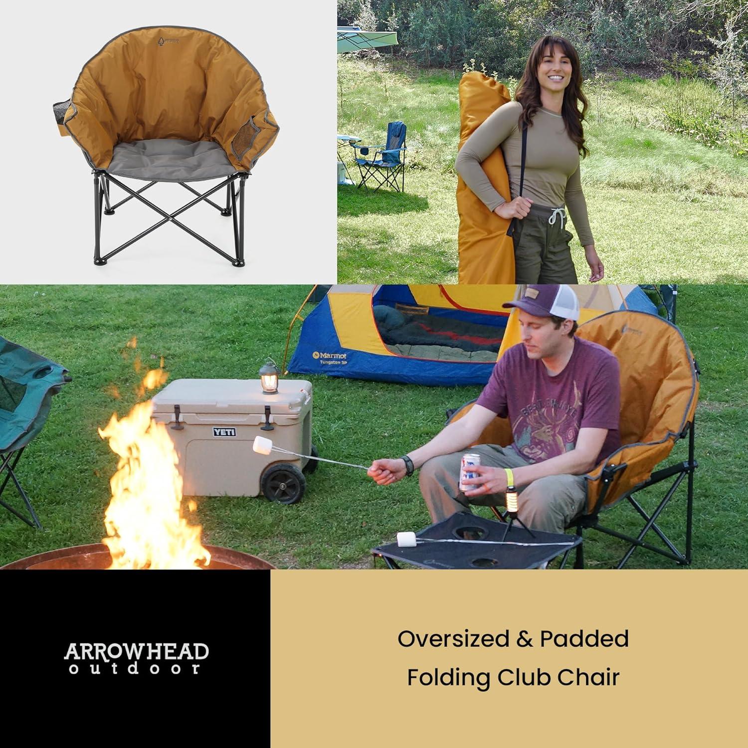 Folding Camping Chair with Cushions