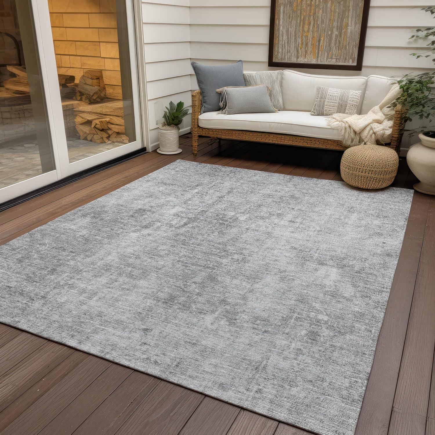 Addison Rugs Chantille ACN656 Gray 3' x 5' Indoor Outdoor Area Rug, Easy Clean, Machine Washable, Non Shedding, Bedroom, Entry, Living Room, Dining Room, Kitchen, Patio Rug