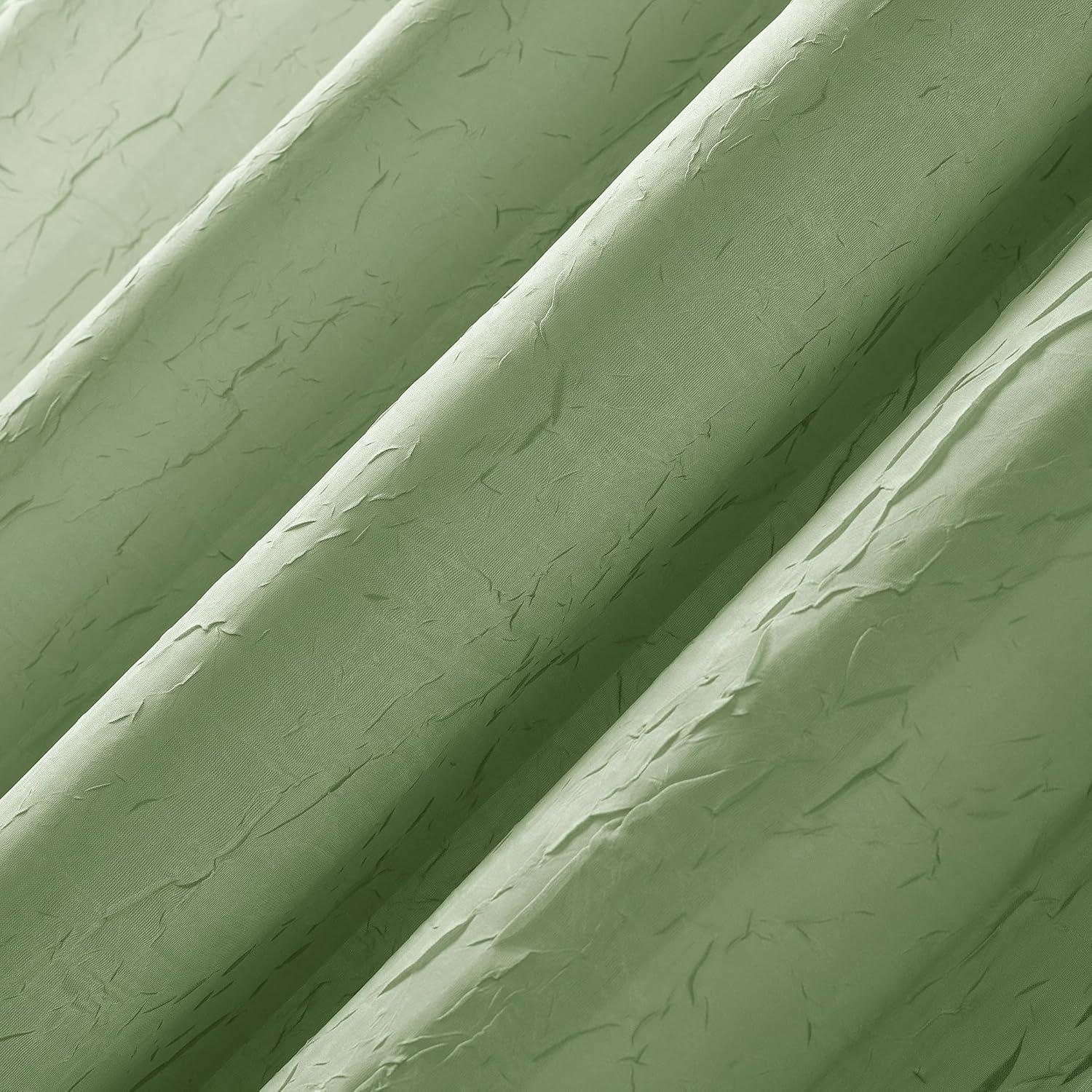 51"x84" No. 918 Sheer Erica Crushed Voile Rod Pocket Curtain Panel Sage Green: Transitional Indoor Decor, Machine Washable