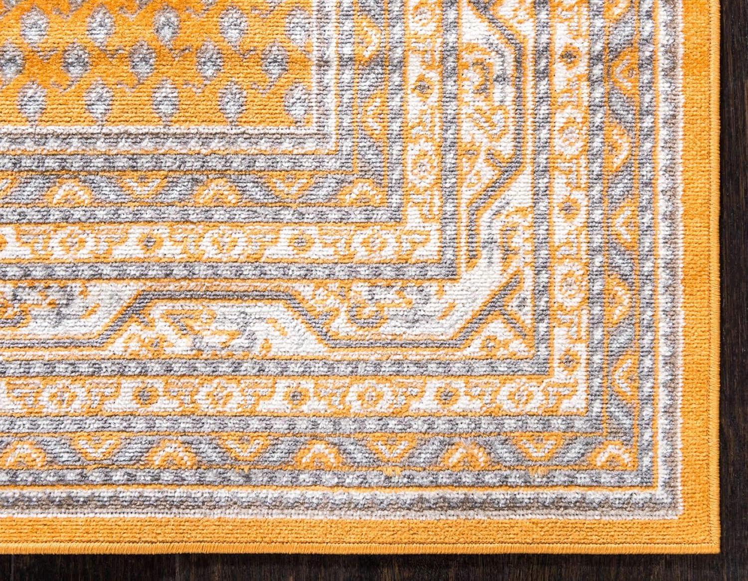 Unique Loom Williamsburg Collection Area Rug - Allover (2' 9" x 9' 10" Runner Orange/Gray)