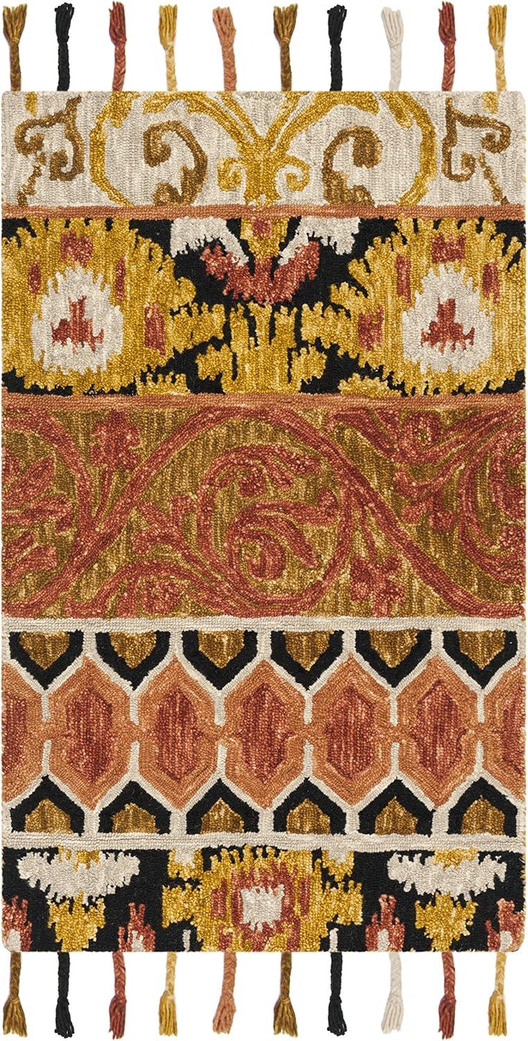 Suzani SZN203 Hand Hooked Indoor Accent Rug - Rust/Gold - 3'x5' - Safavieh.