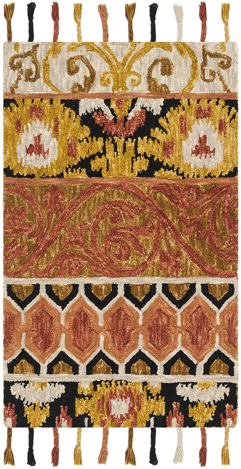 Suzani SZN203 Hand Hooked Indoor Accent Rug - Rust/Gold - 3'x5' - Safavieh.
