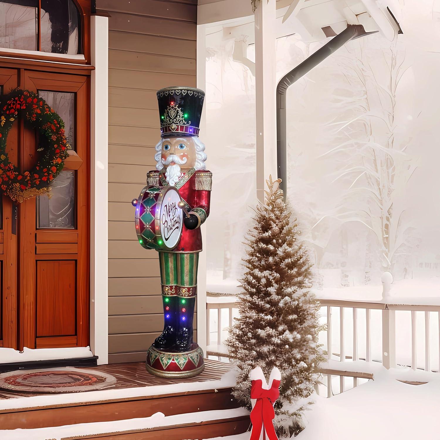 Fraser Hill Farm 6-Ft. Nutcracker Drummer Holiday Figurine, Life-Sized