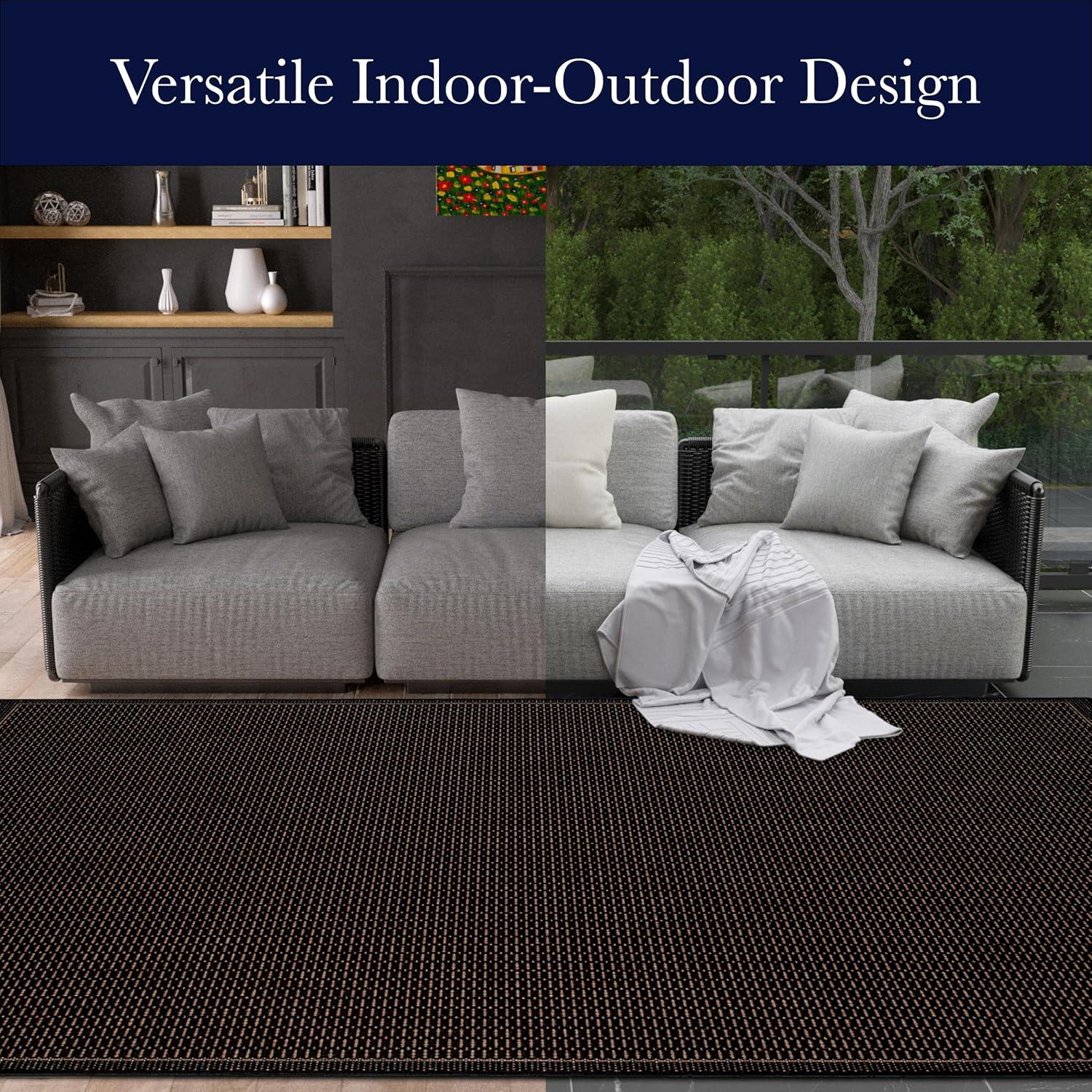 Couristan Recife Saddle Stitch Indoor /Outdoor Area Rug, Champagne- Taupe, 2' x 3'7"