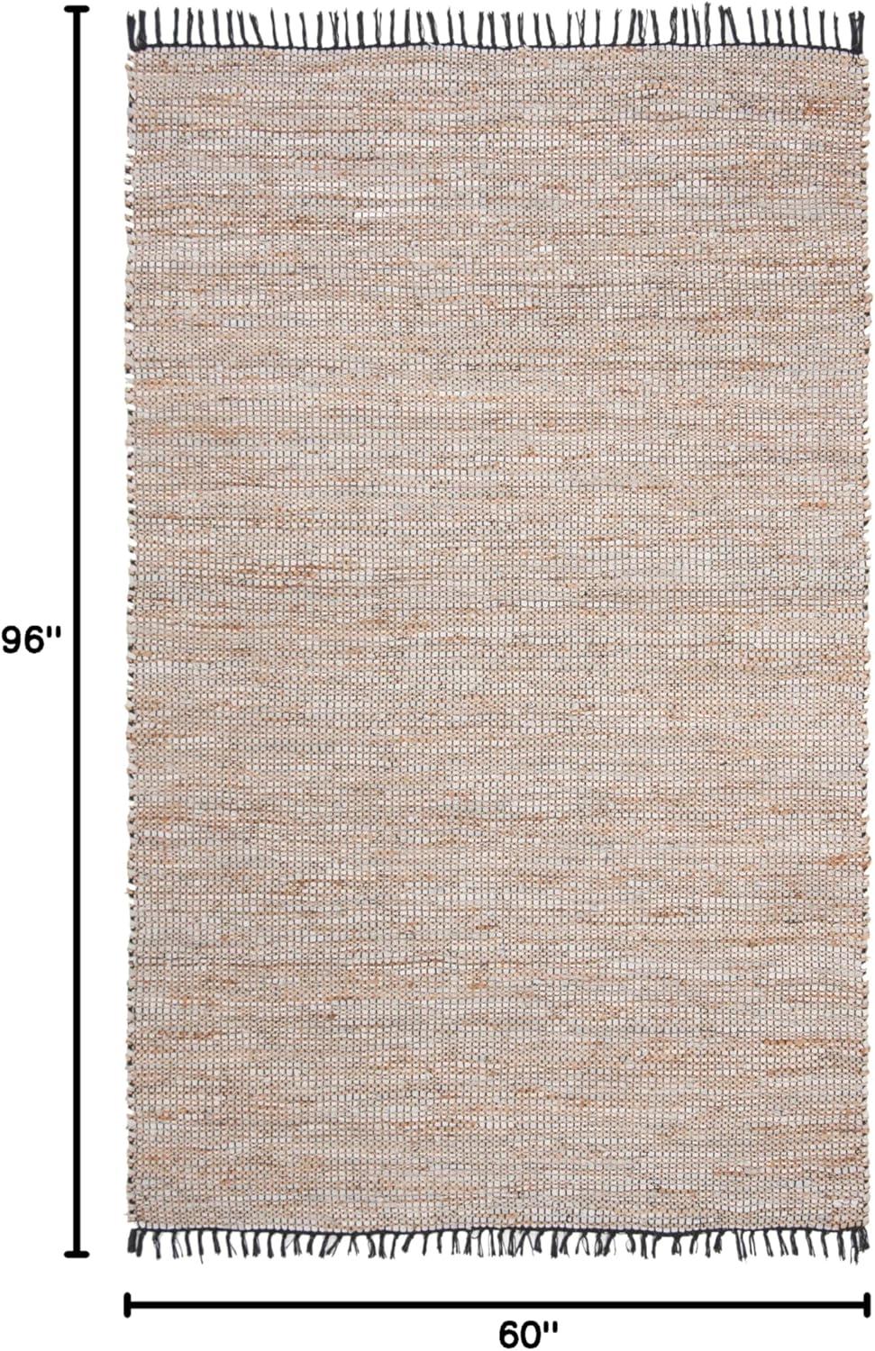 Vintage Leather VTL203 Hand Woven Area Rug - Silver - 5'x8' - Safavieh.