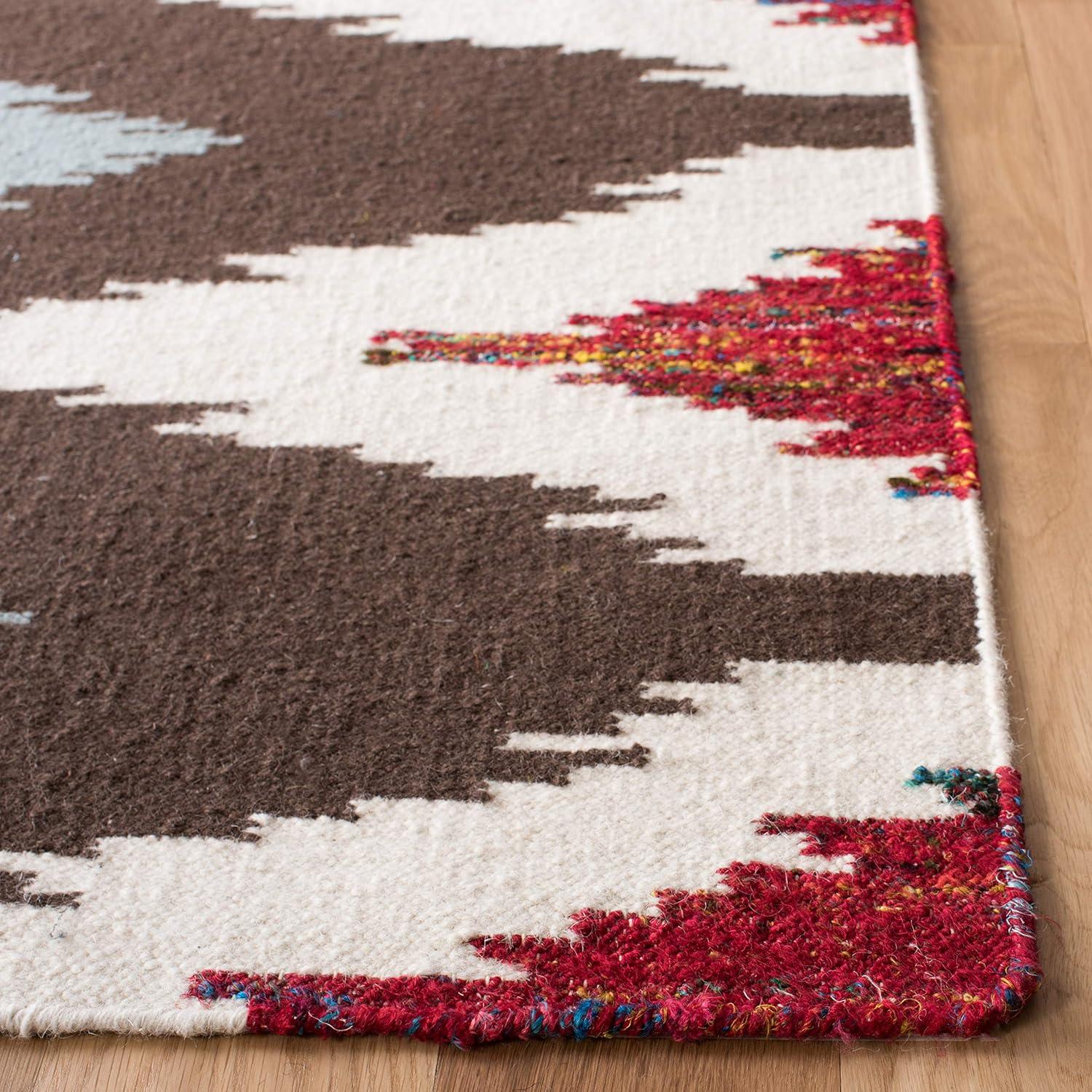 Dhurries DHU647 Hand Woven Flat Weave Indoor Accent Rug - Multi - 3'x5' - Safavieh