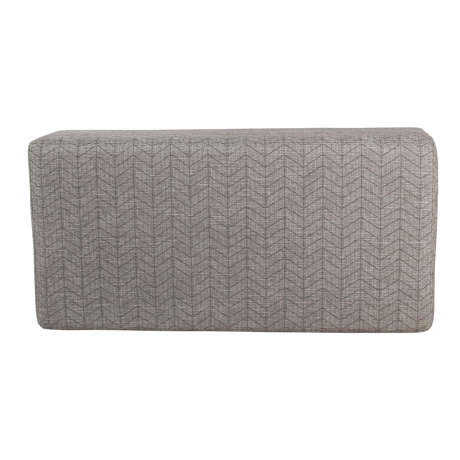 Mid Century Storage Bench Textured Gray - HomePop: Cushioned, Hinged Lid, Solid Wood Legs