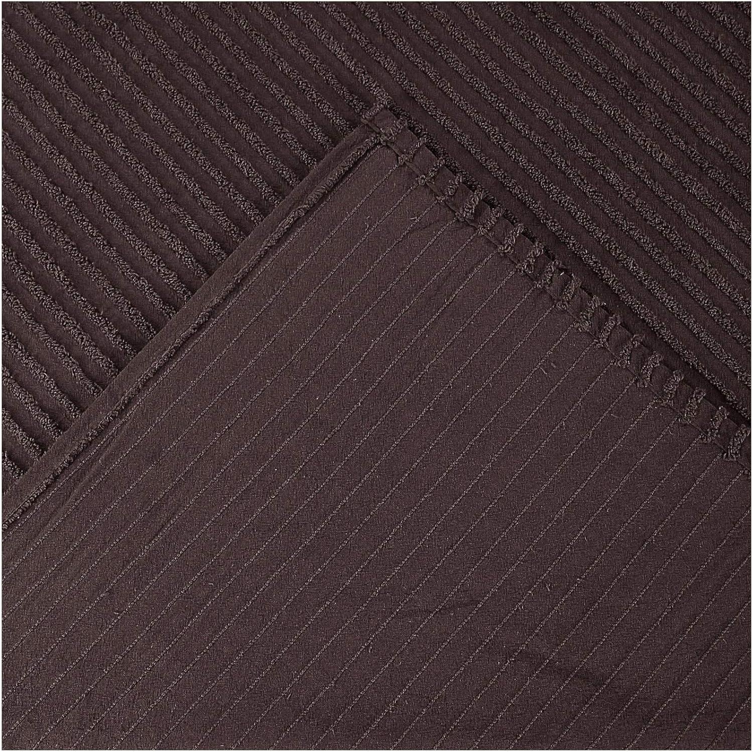 Better Trends Jullian Collection 100% Cotton Tufted Pillow Sham with Stripe Pattern Machine Washable Pillow Cover