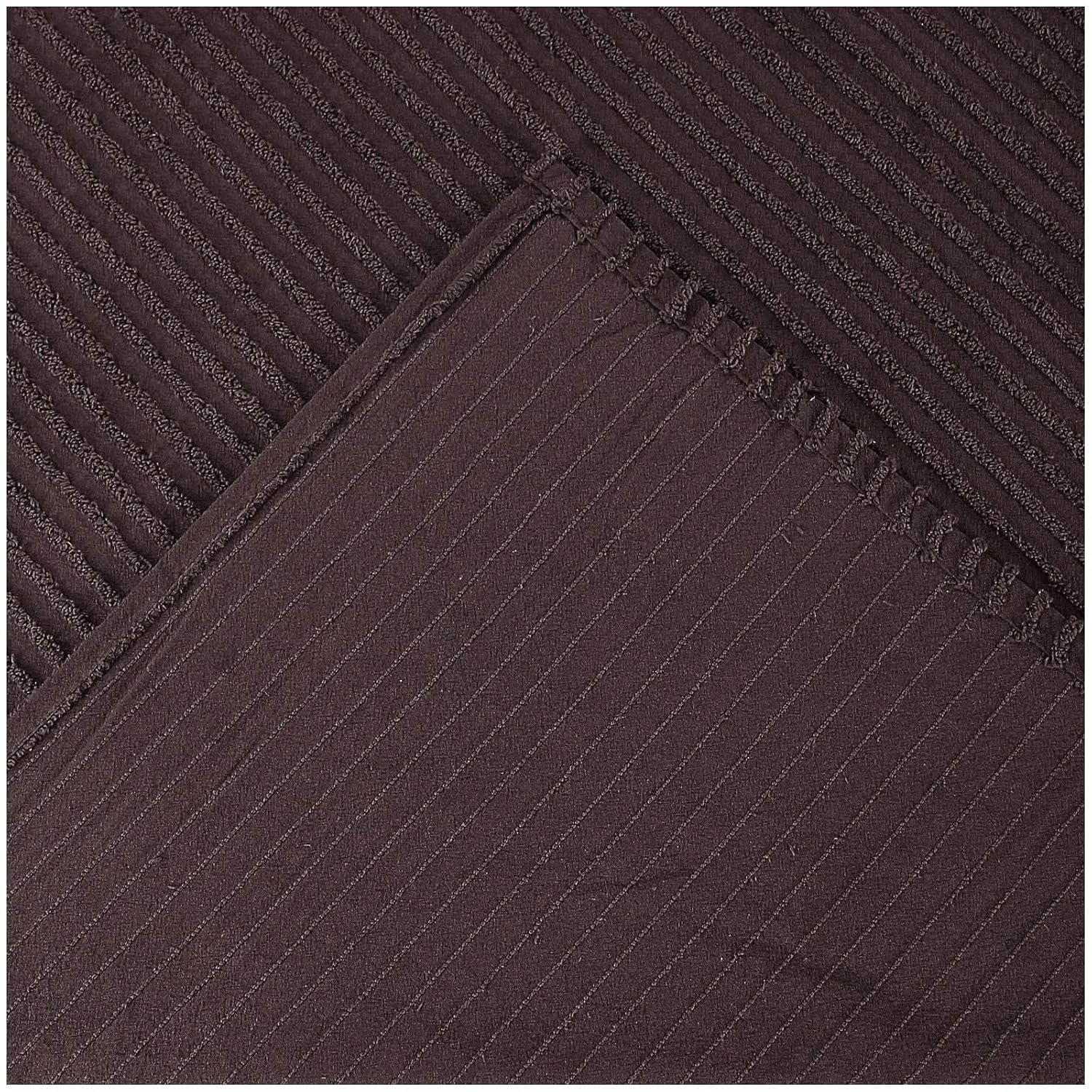 Better Trends Jullian 100% Cotton Tufted Pillow Sham with Stripe Pattern Machine Washable Pillow Cover