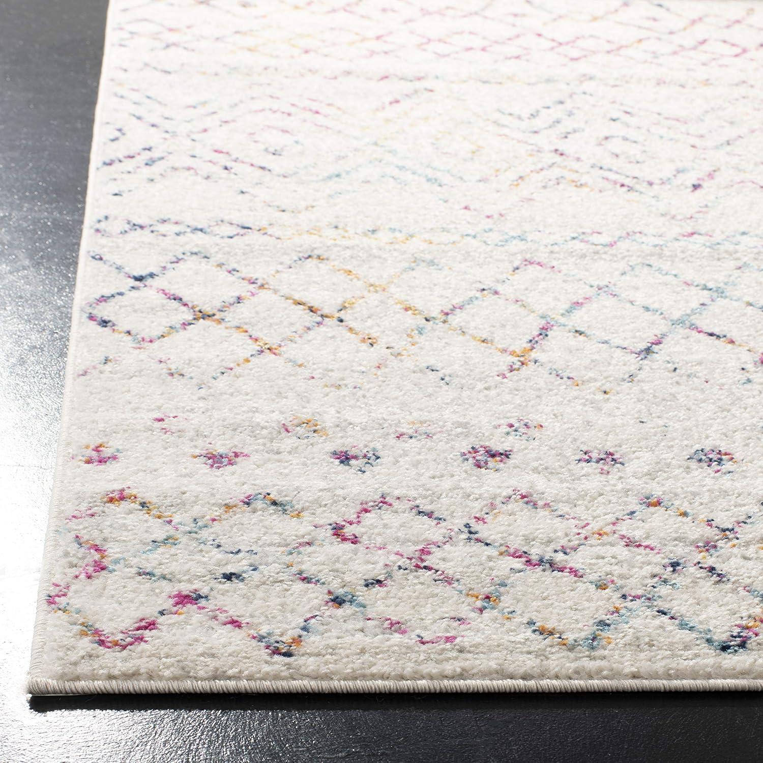 Madison 700 MAD798 Power Loomed Indoor Area Rug - Ivory/Fuchsia - 5'3"x5'3" - Safavieh