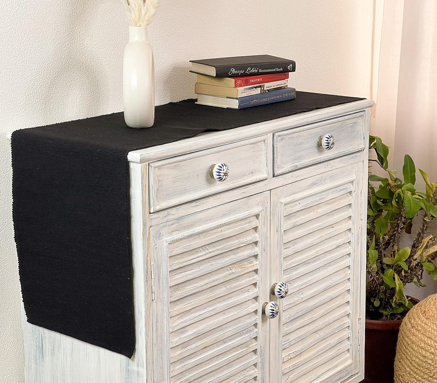 Design Imports Black Ribbed Placemat Set/6