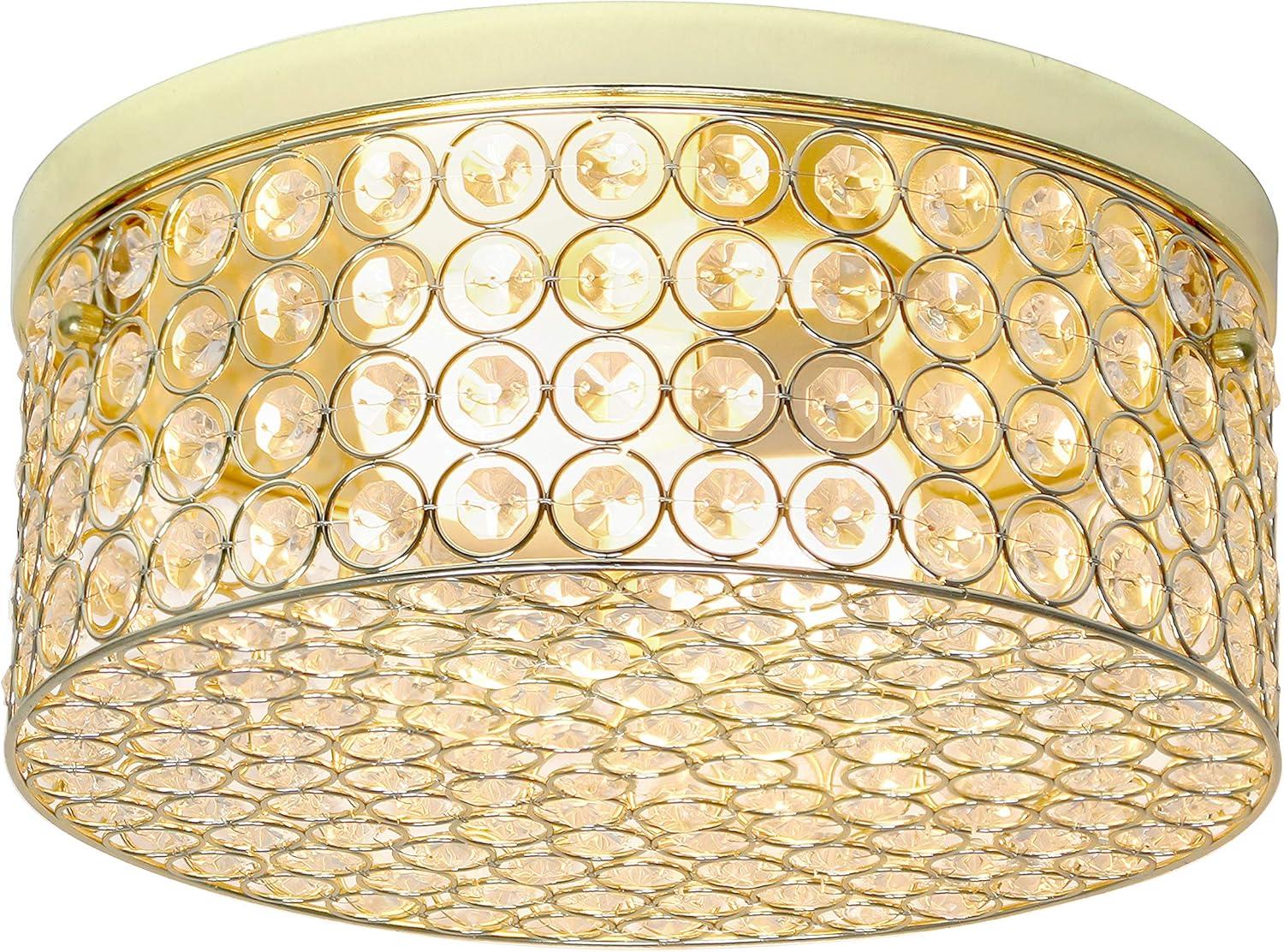 12" Elipse Round Crystal Flush Mount Ceiling Light - Elegant Designs