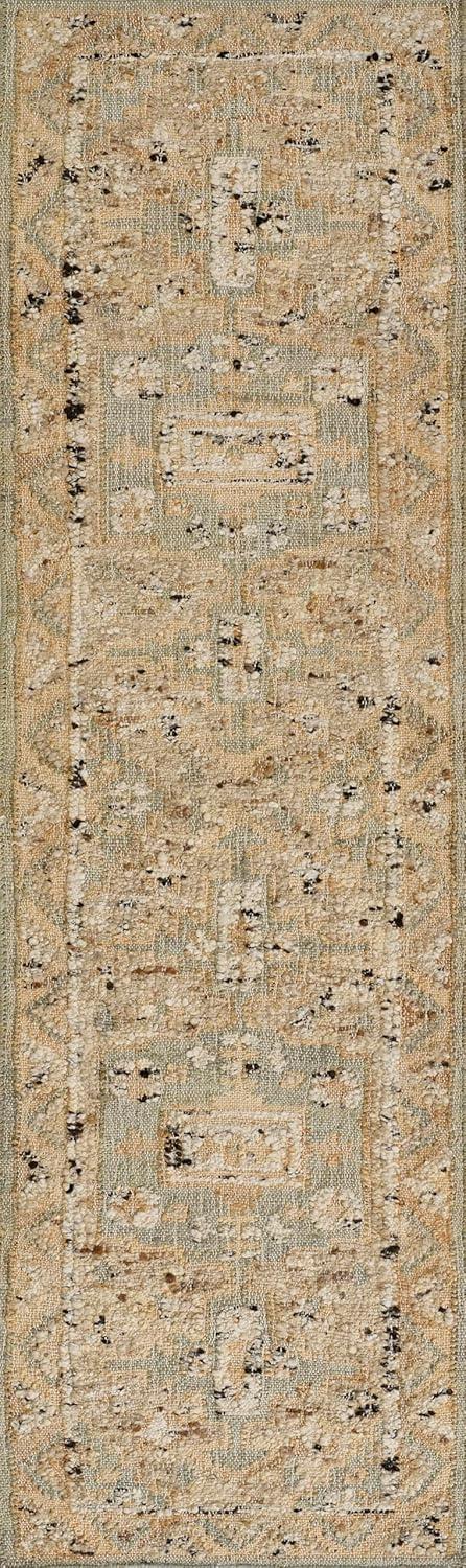 Handmade Blue and Beige Wool Flat Woven Rug 2'3" x 8'