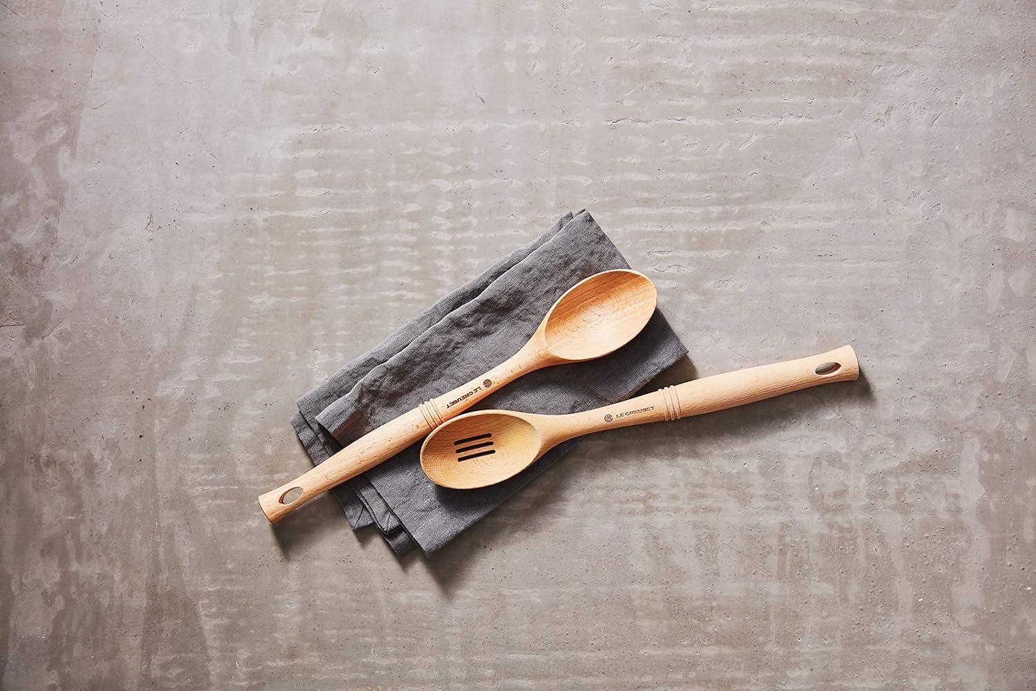 Beech Wood 12.5" Slotted Mixing Spoon