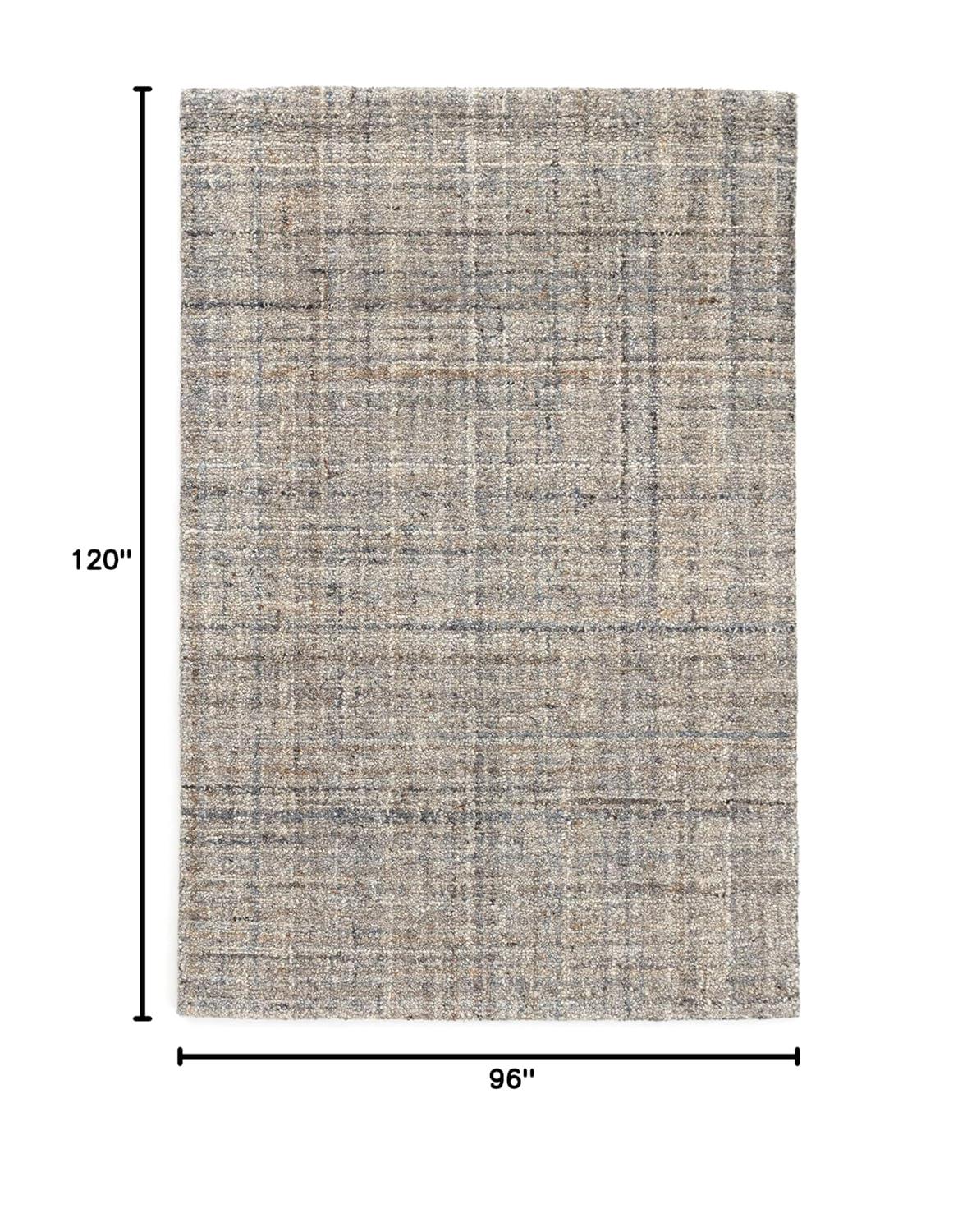 Harris Blue/Brown Hand Micro Hooked Wool Rug