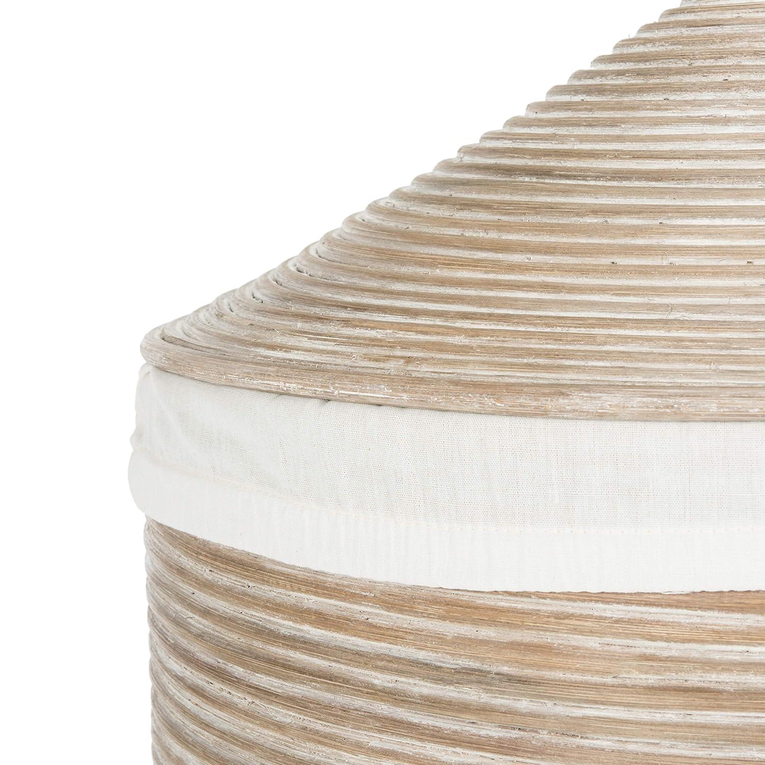 Wellington Laundry Basket with Liner - HAC6501 - White/Grey White Wash - Safavieh