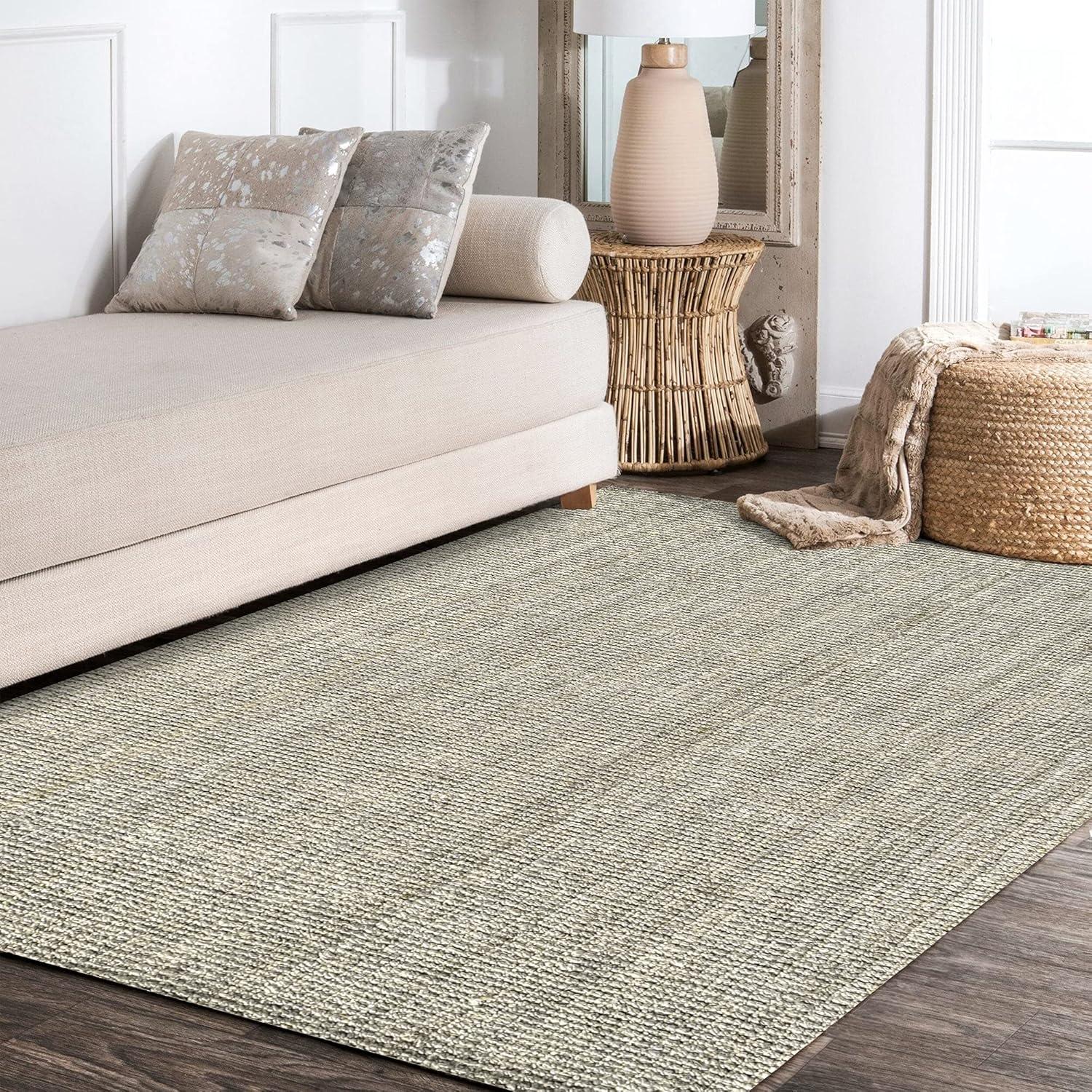 5'x8' Pata Hand Woven Chunky Jute Area Rug, Gray - JONATHAN Y