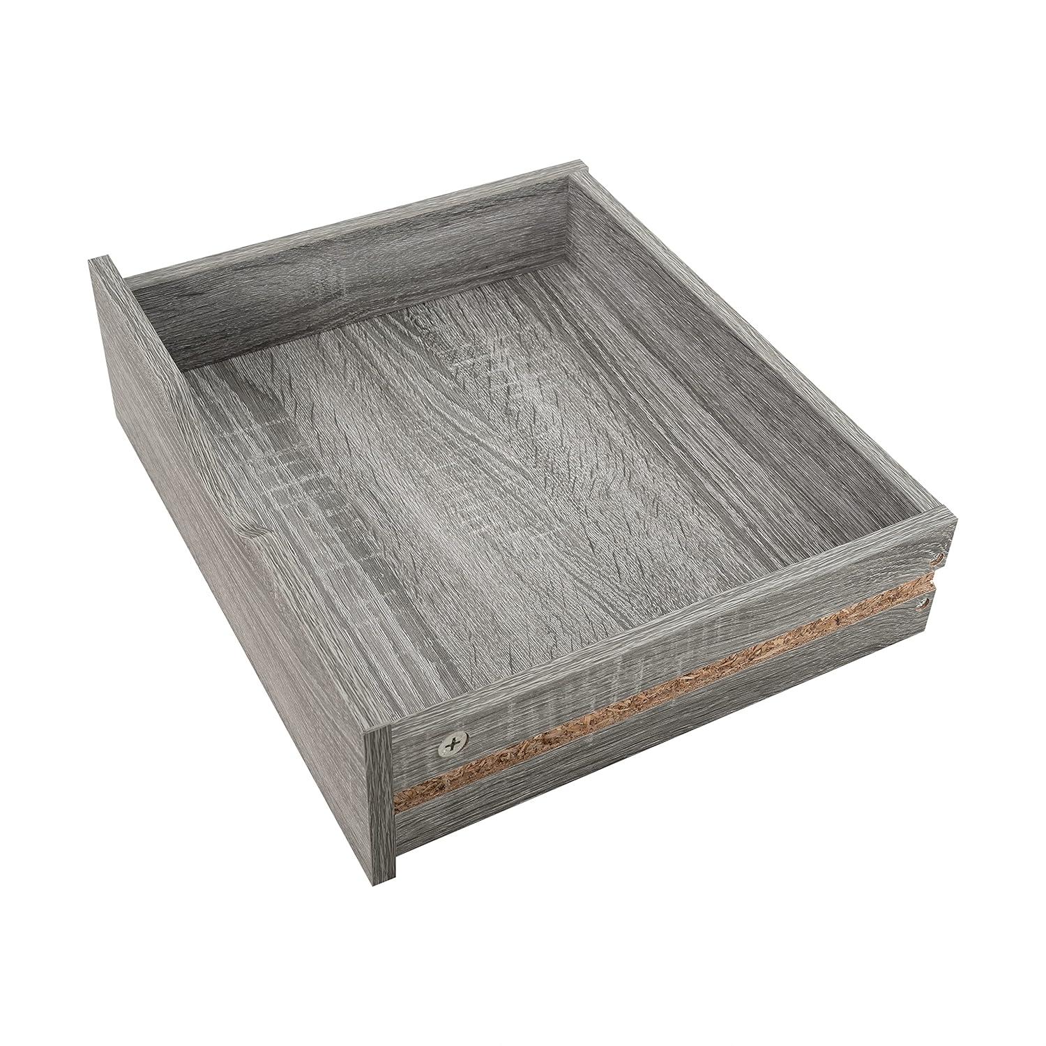 Grey Oak 5-Drawer Office Storage Cabinet with Casters