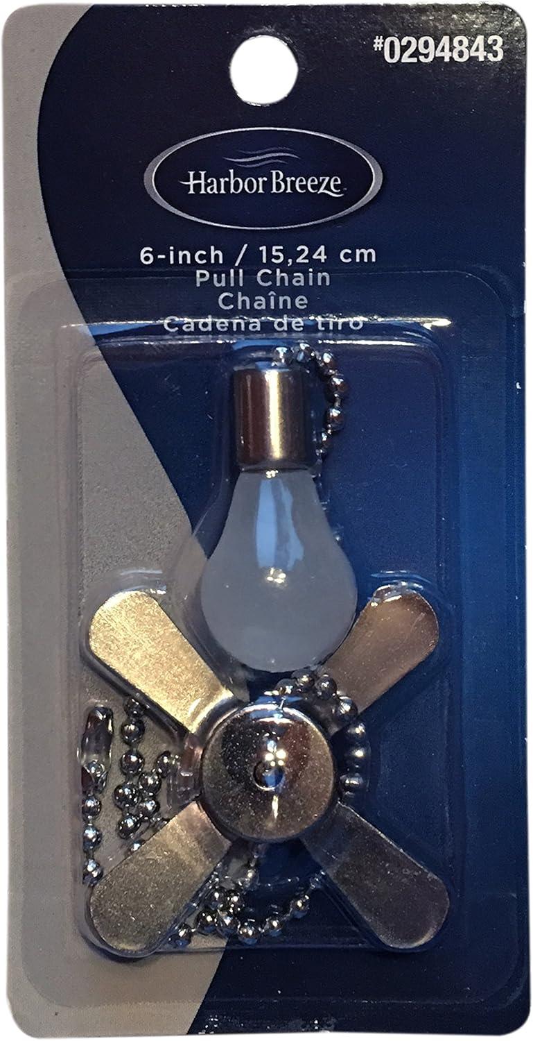 Harbor Breeze Universal 7.0-in Brushed Nickel and White Metal Indoor Pull chain