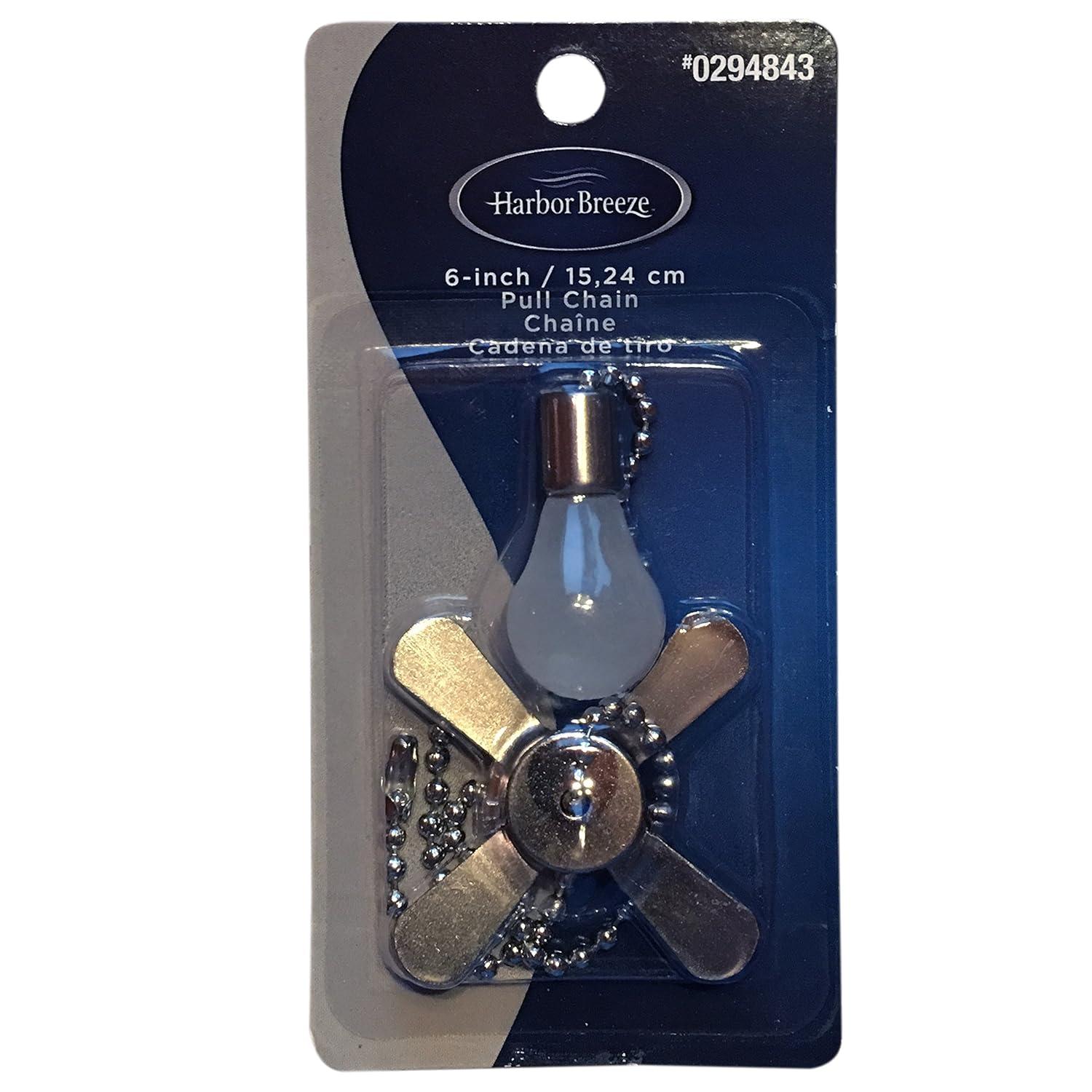 Harbor Breeze Universal 7.0-in Brushed Nickel and White Metal Indoor Pull chain